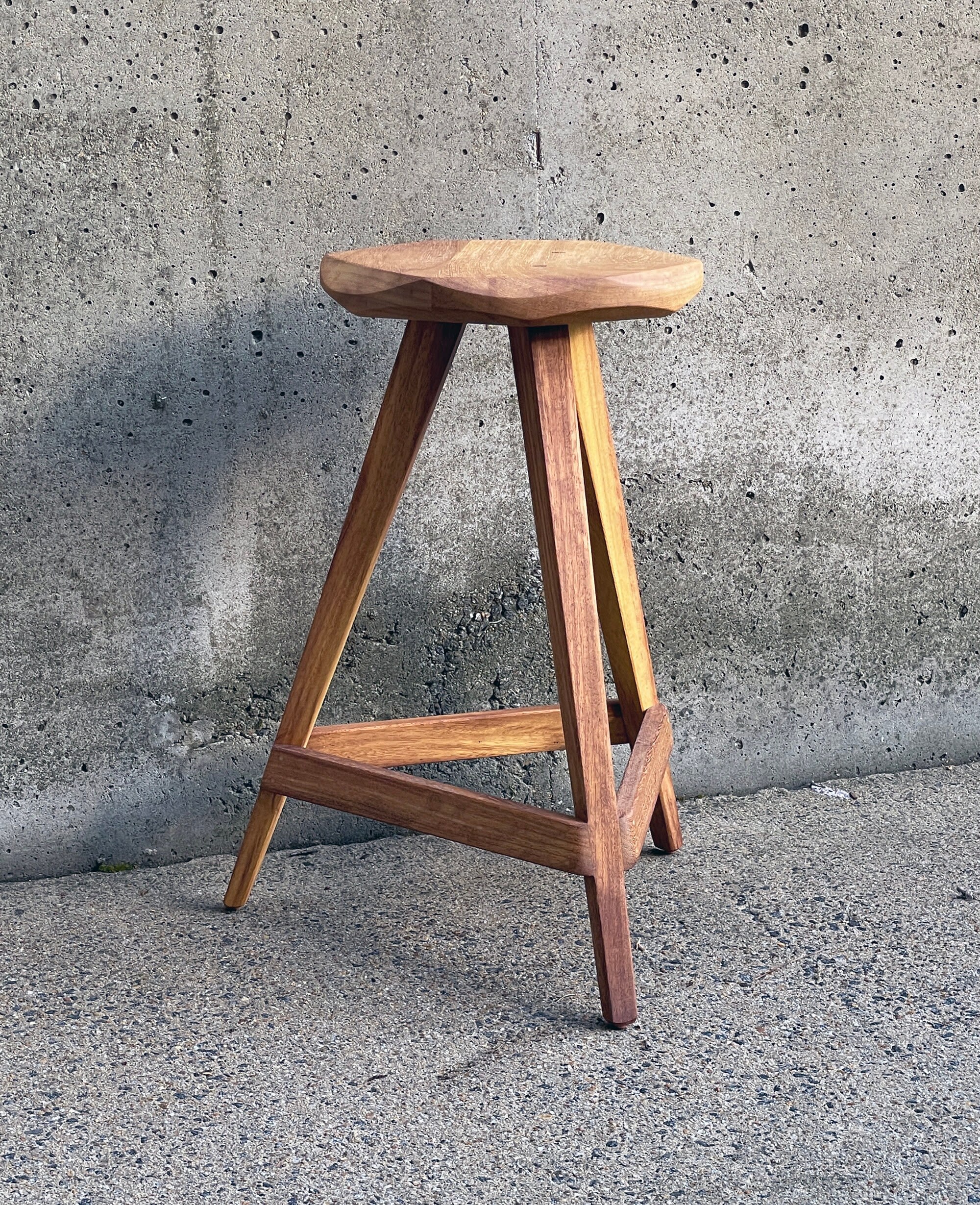 Modern Outdoor Barstool Counter Stool in teak mahogany by