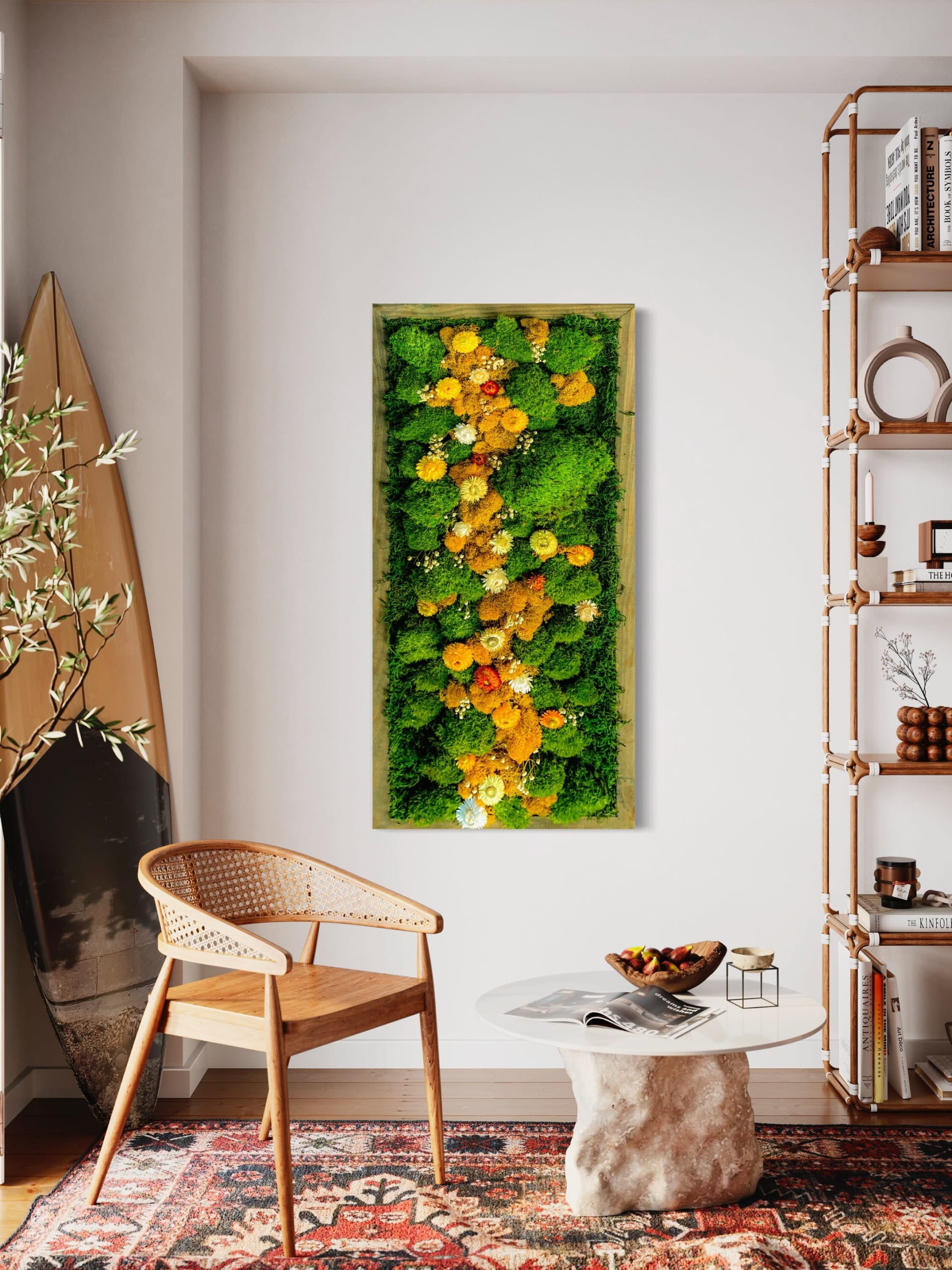 Dried Flower Art Preserved Moss Wall Decor, Framed Moss Wall by Sarah  Montgomery