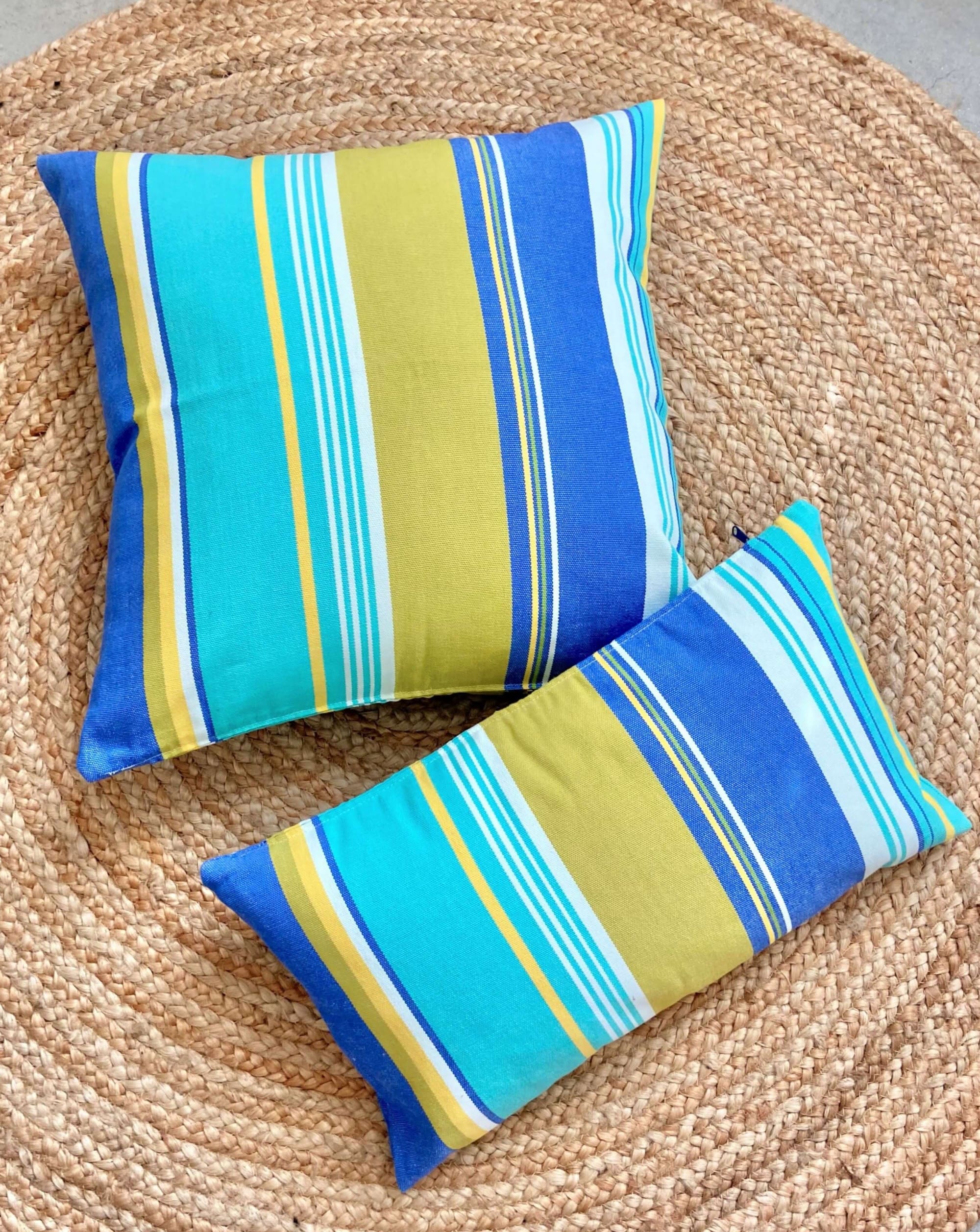 Green striped best sale throw pillows