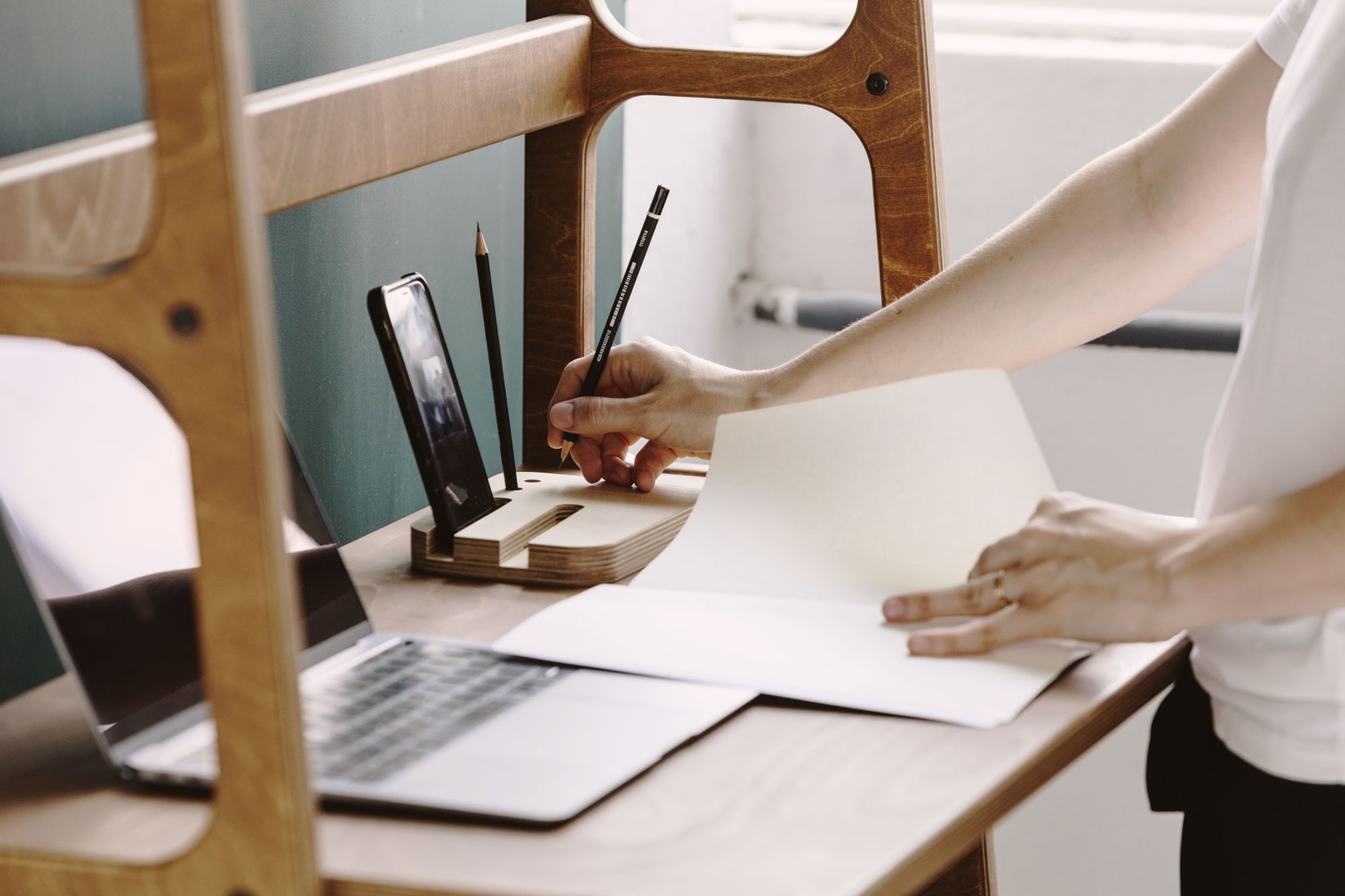 Wood desk accessories