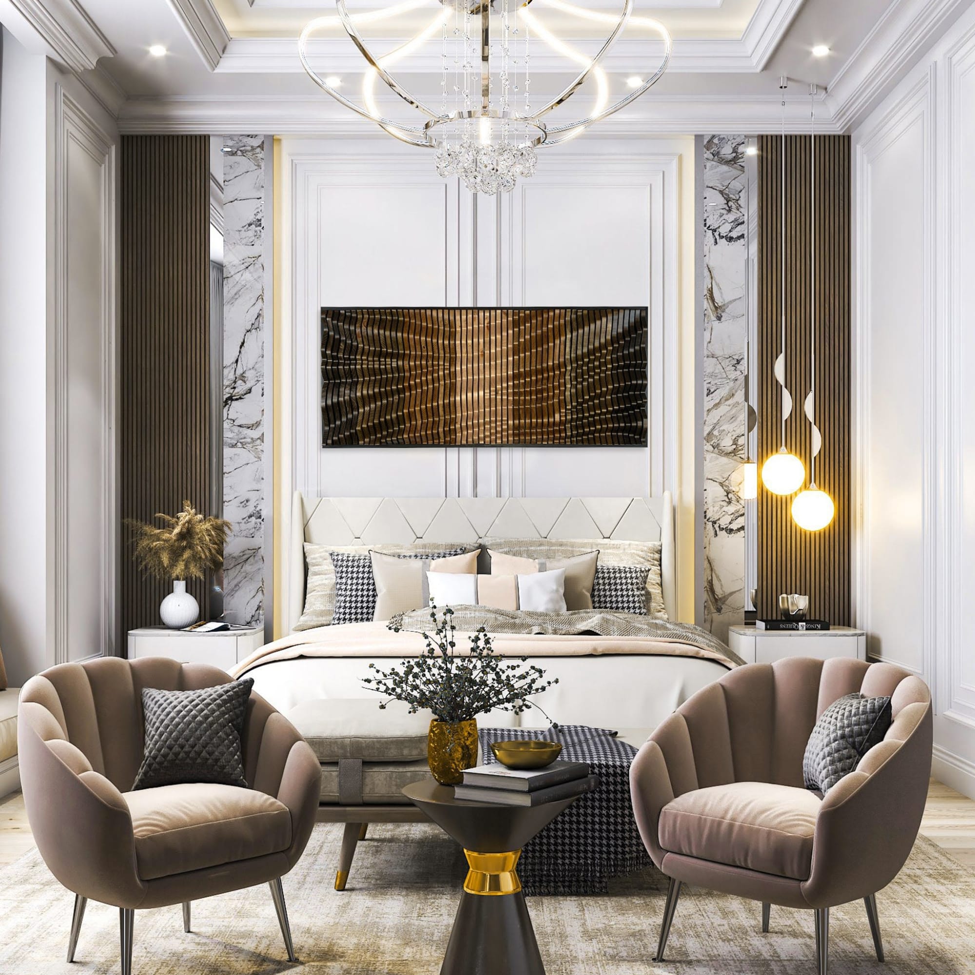 ENIGMA Parametric Wall Art / Natural Wood Sound Diffuser by