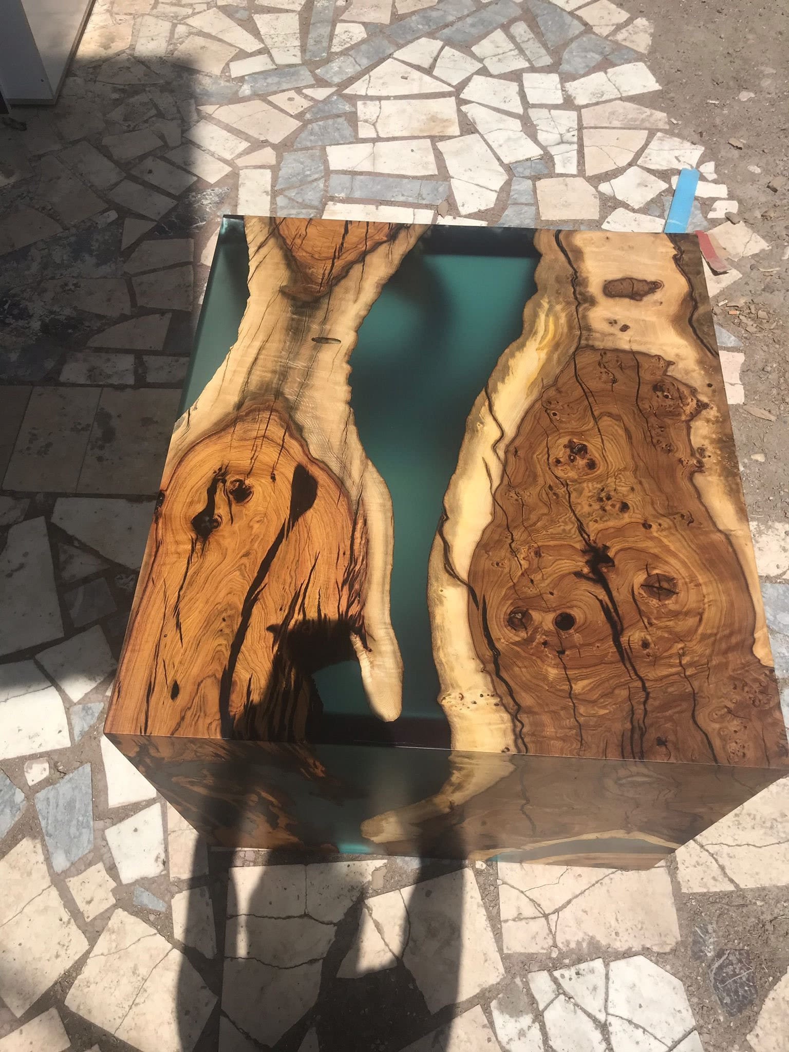 Waterfall Resin Table, Waterfall Coffee Table, Coffee Table by Tinella Wood
