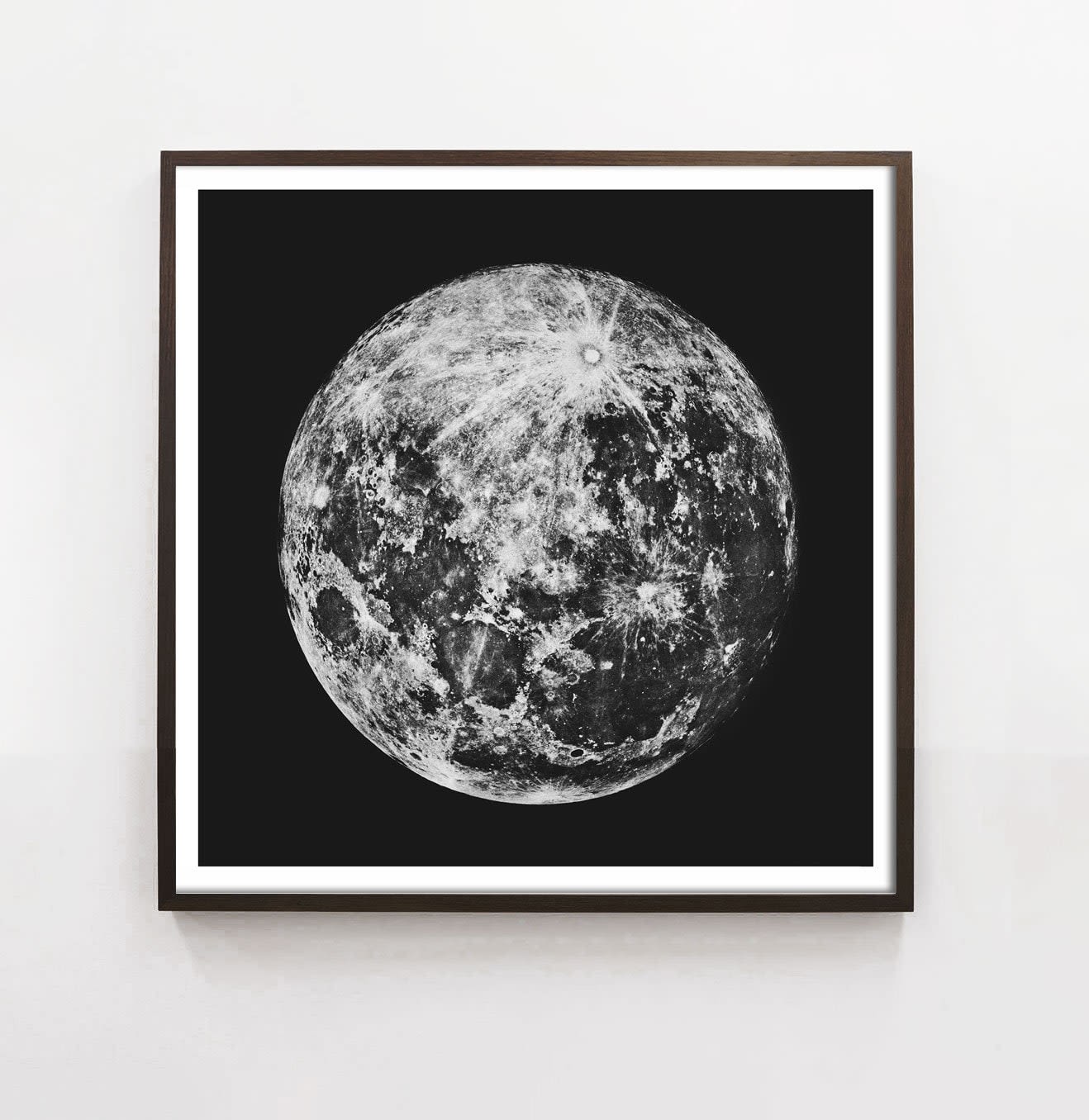 Square Black and White Moon Print, Moon Art, Moon Wall Decor, Vintage  Astronomy Art, Full Moon, lunar, celestial