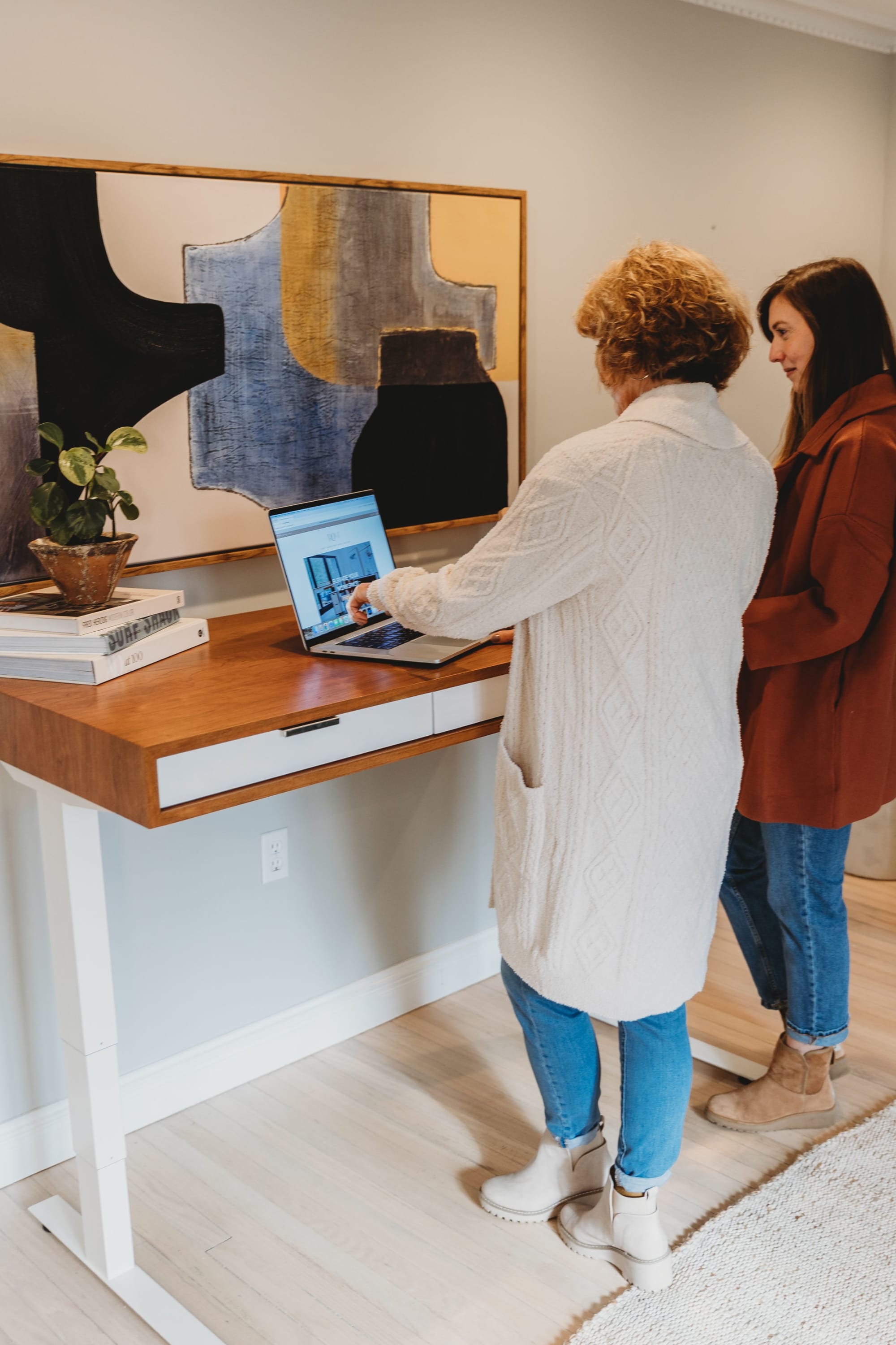 SLIM Standing Desk  Customize Your Modern Wood Desk With Drawers - ROMI  DESIGN