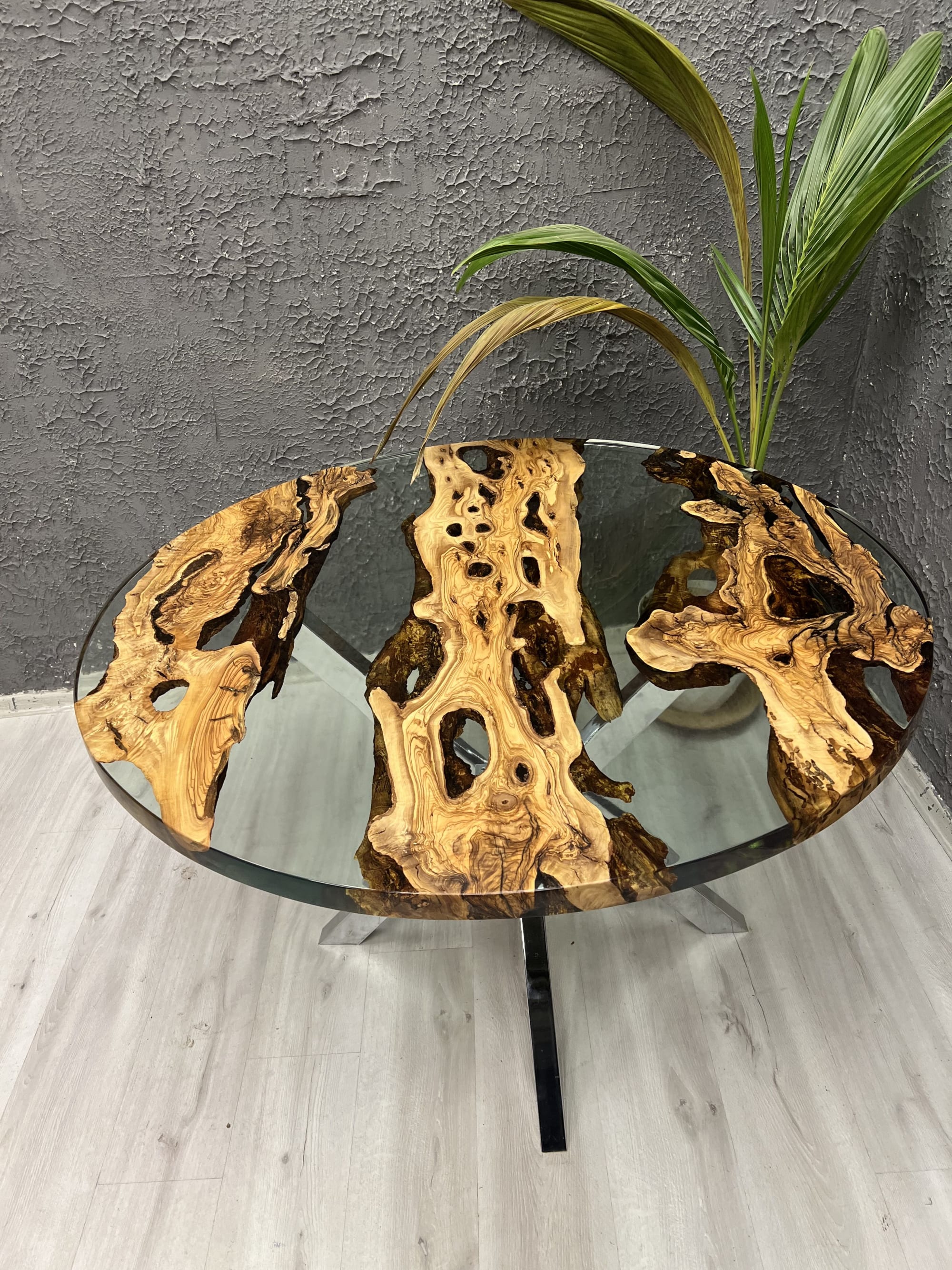 Round epoxy table, custom round coffee table, epoxy table by Brave Wood