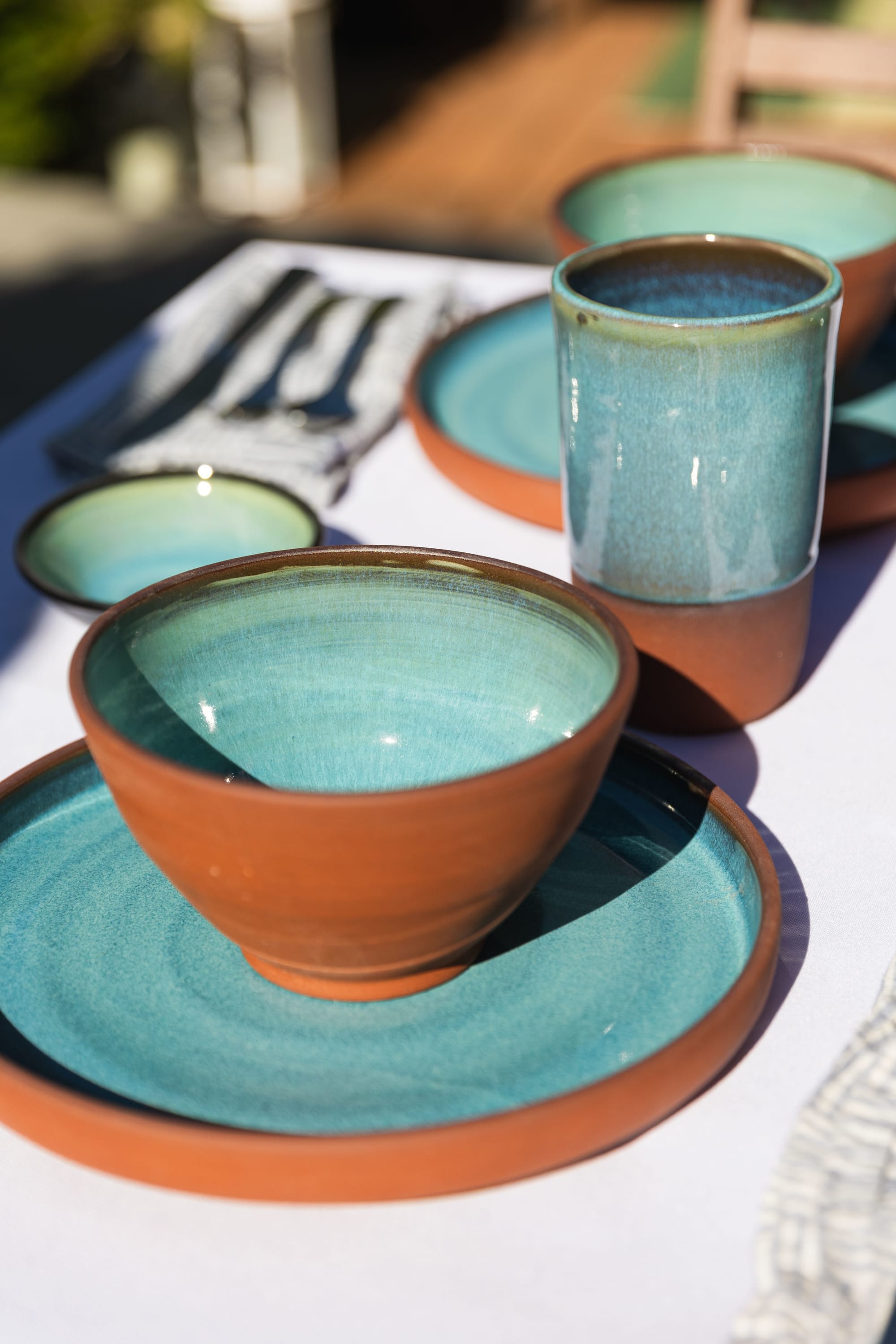 Turquoise Modern Coffee Mug by Tina Fossella Pottery