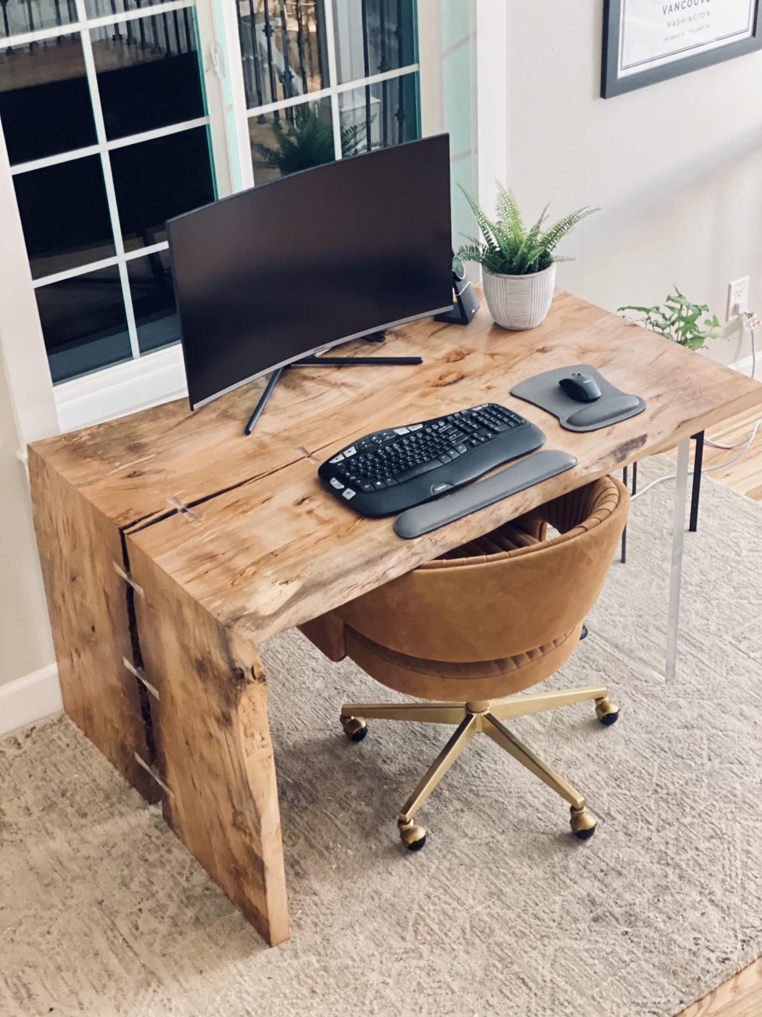 Computer Desk ,Office Epoxy Table Top , Adorable Gifts , Live Edge Wooden  Decors