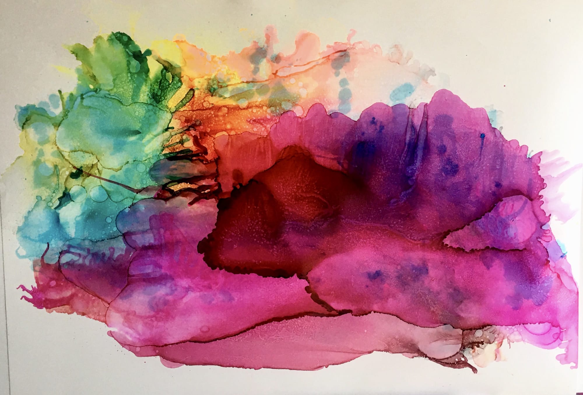 Alcohol ink on yupo paper by Helenehardyart Wescover Paintings