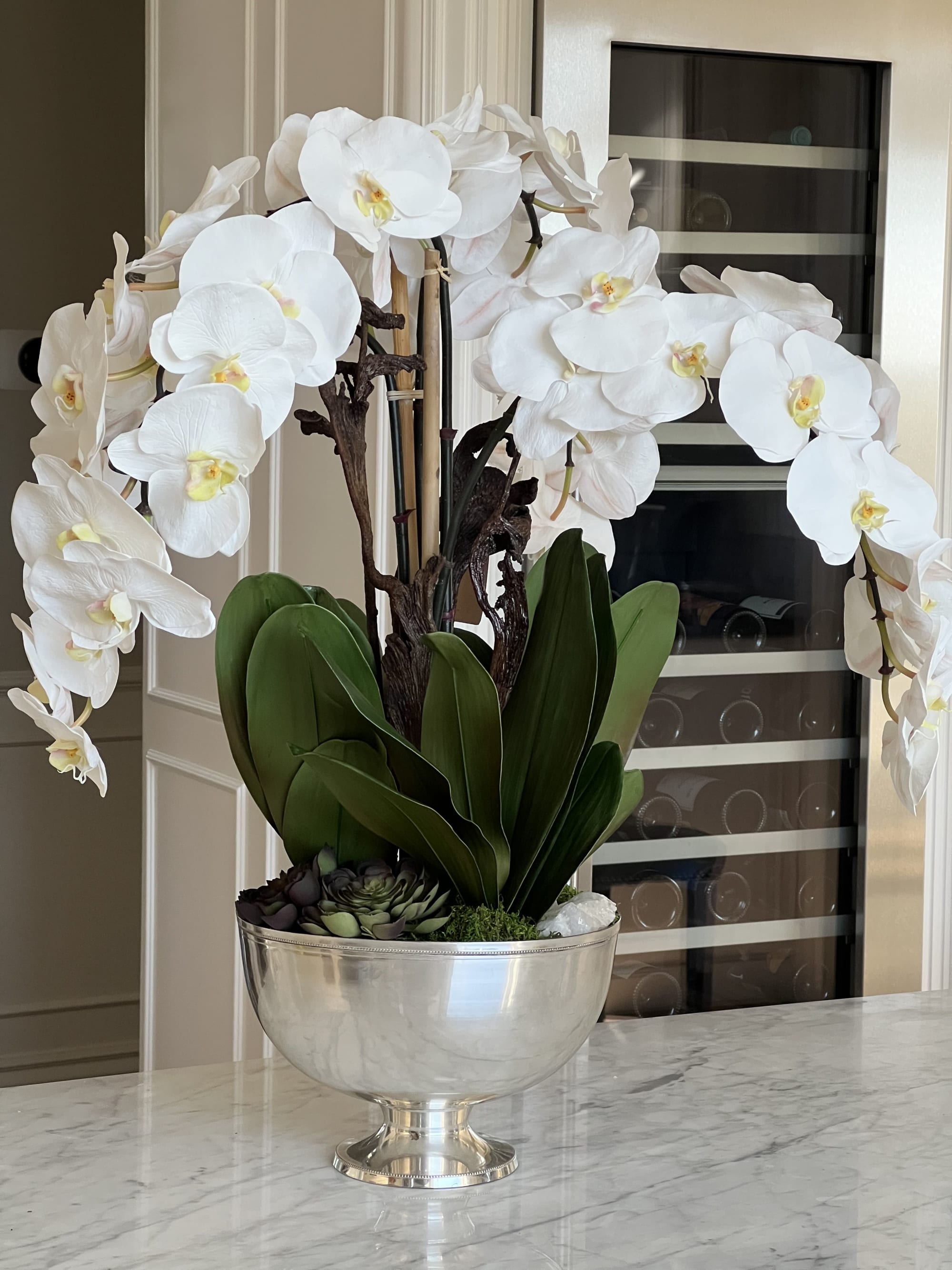 Silk Butterfly Orchid Flower Arrangement by Fleurina Designs