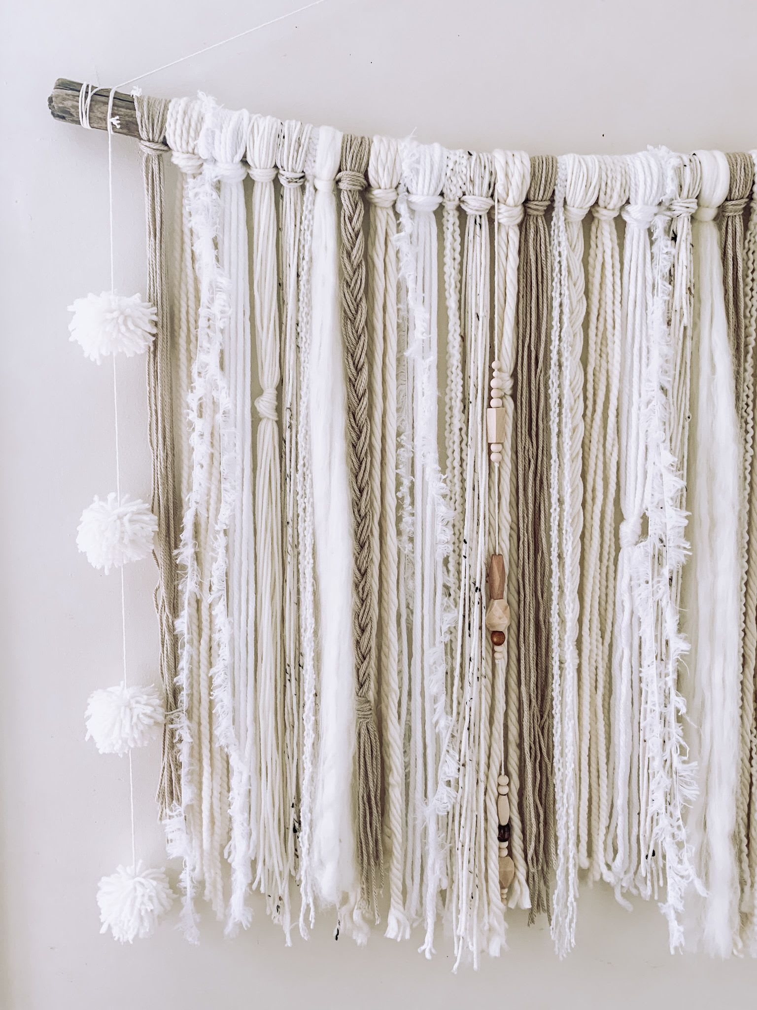 Large Handmade Textured Yarn Wall Hanging Decor - Boho Style by