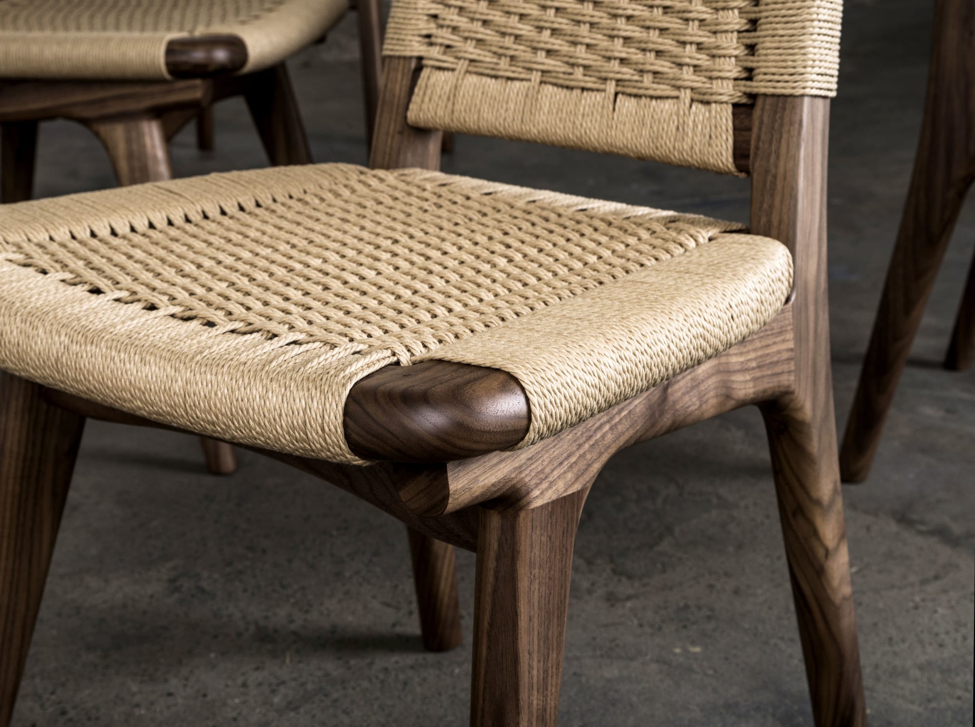 Rian High Back Dining Chair, Hardwood, Woven Danish Cord by Semigood Design