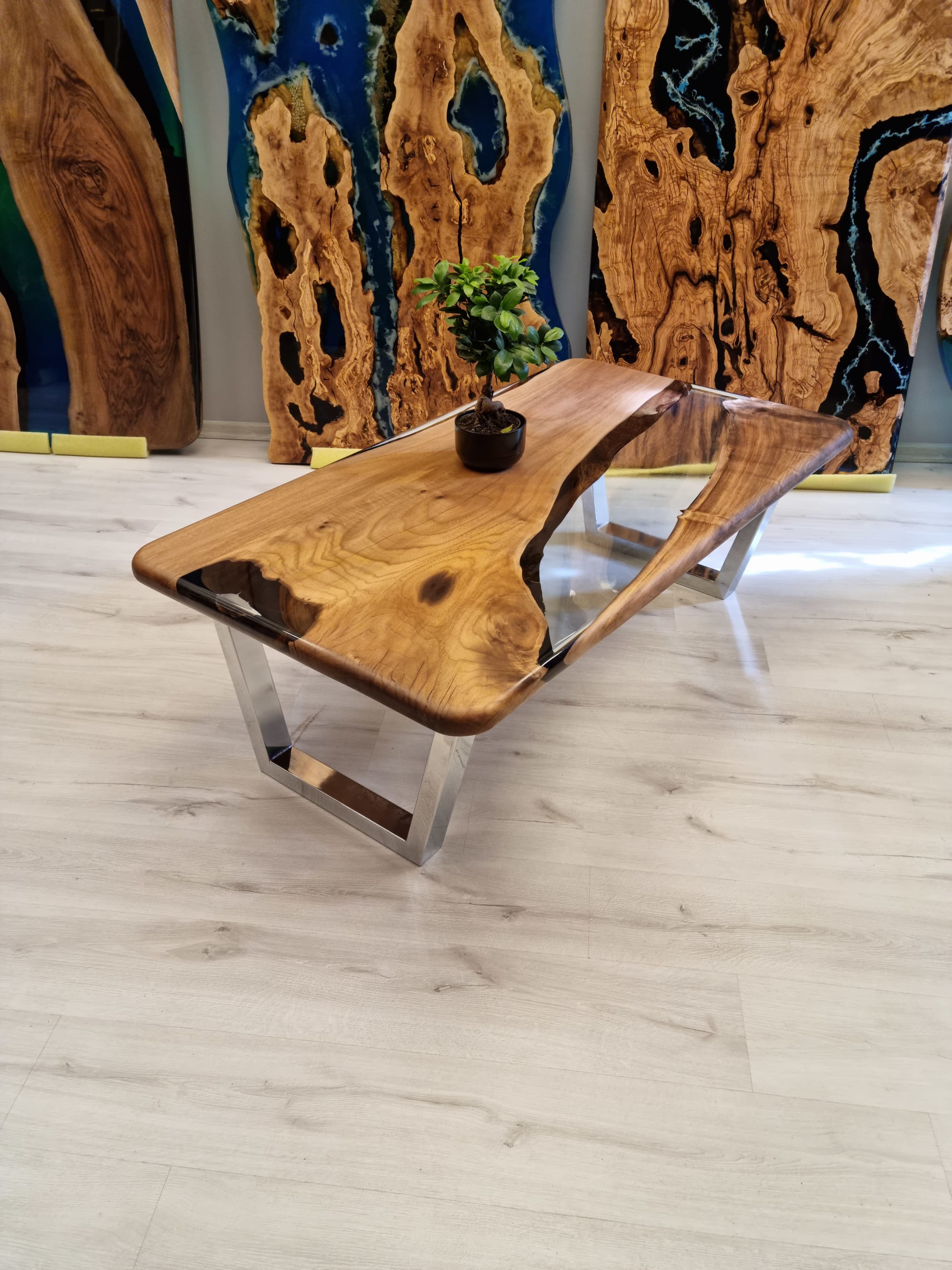 Epoxy coffee table, walnut epoxy table, center table by Brave Wood