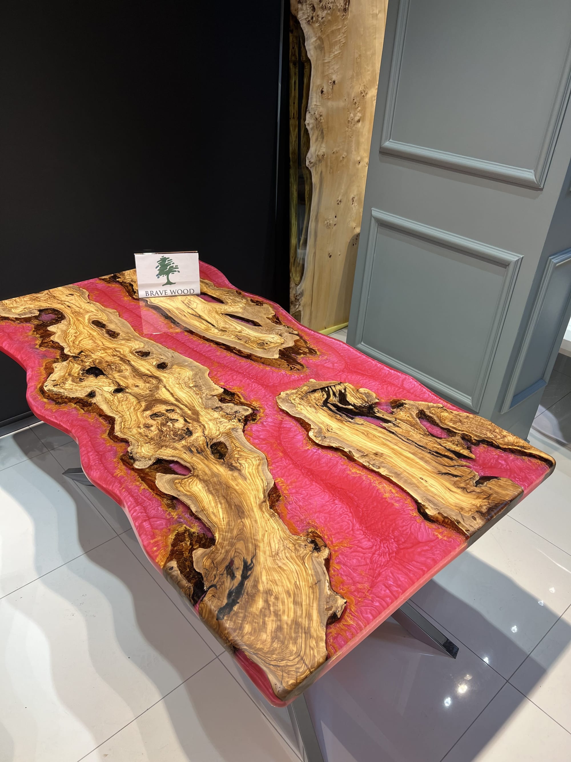 Living room Table, Custom live edge Epoxy resin table, by Brave