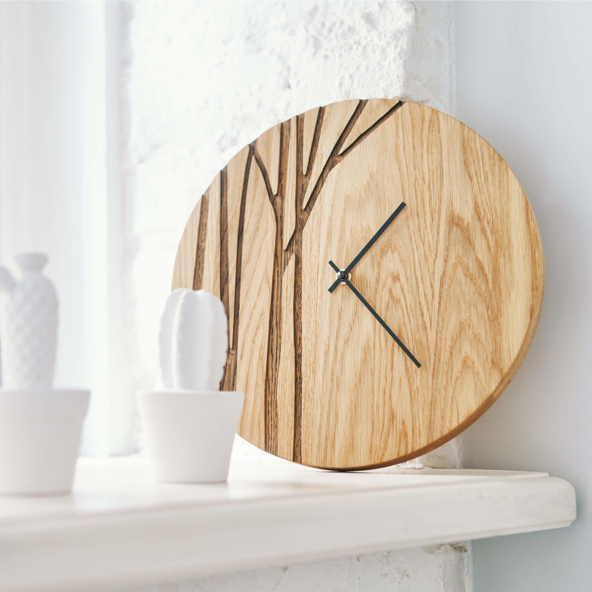 Oak Wood Wall Clock PAULIS by DABA | Wescover Decorative Objects