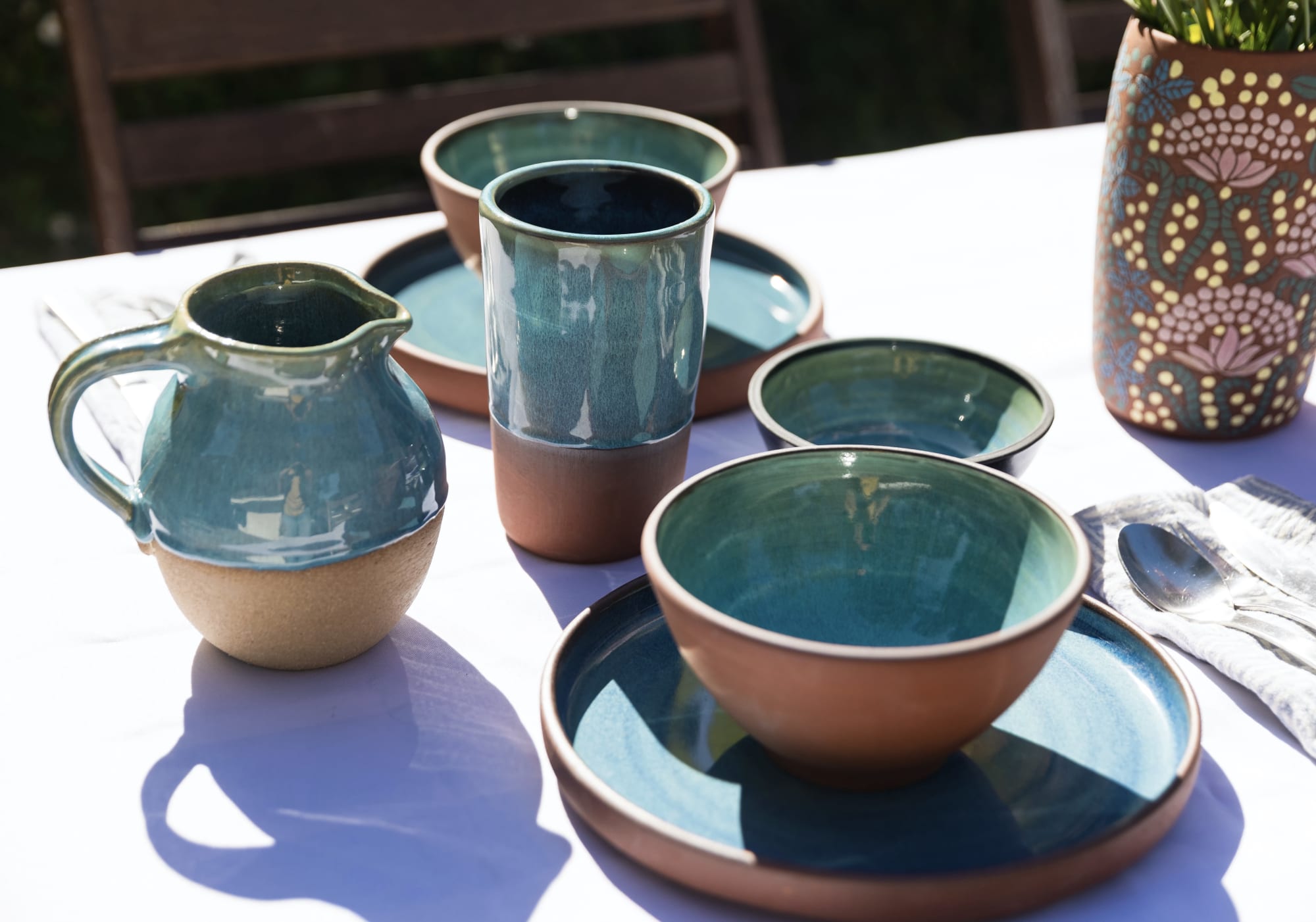 Turquoise Modern Coffee Mug by Tina Fossella Pottery