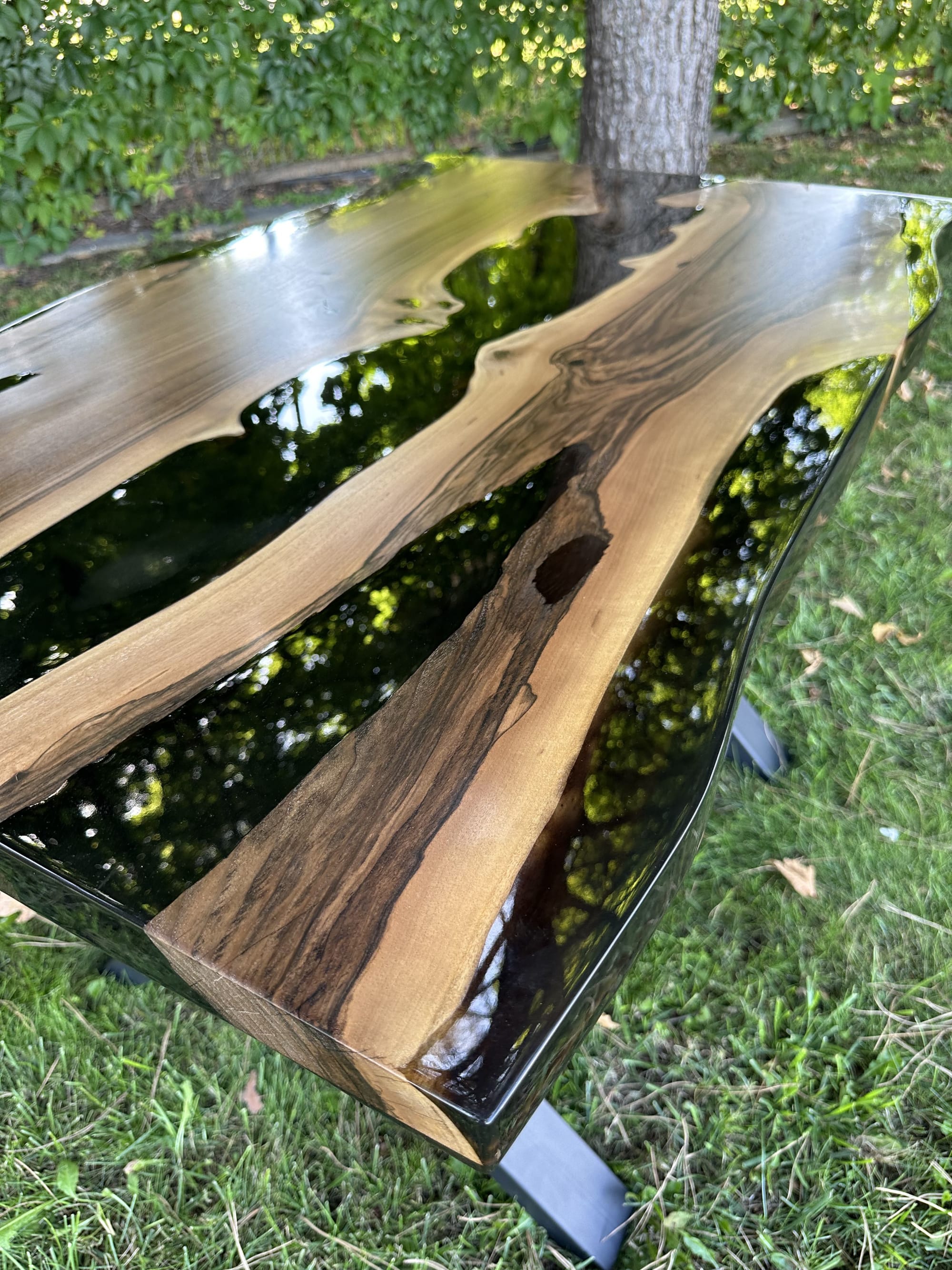 Clear Epoxy Resin Table Top - Live Edge Epoxy Table by Tinella