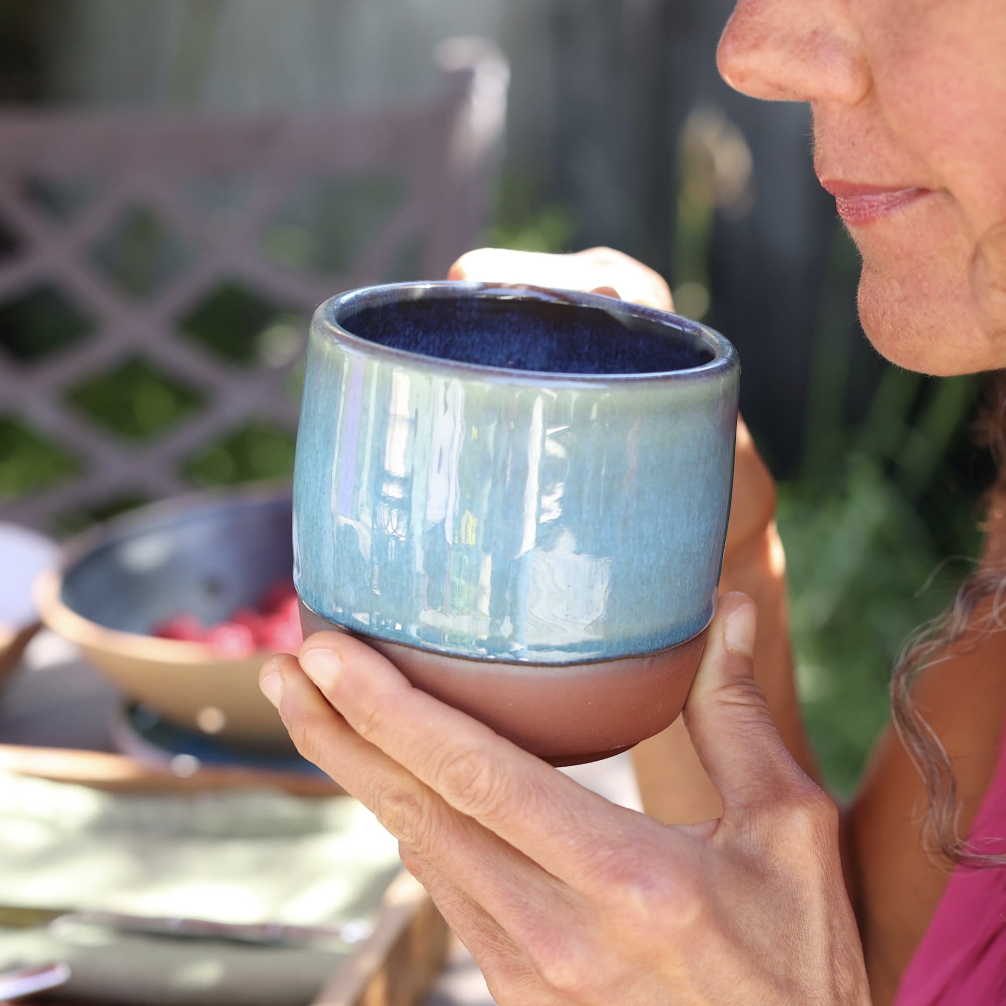 Turquoise Modern Coffee Mug by Tina Fossella Pottery