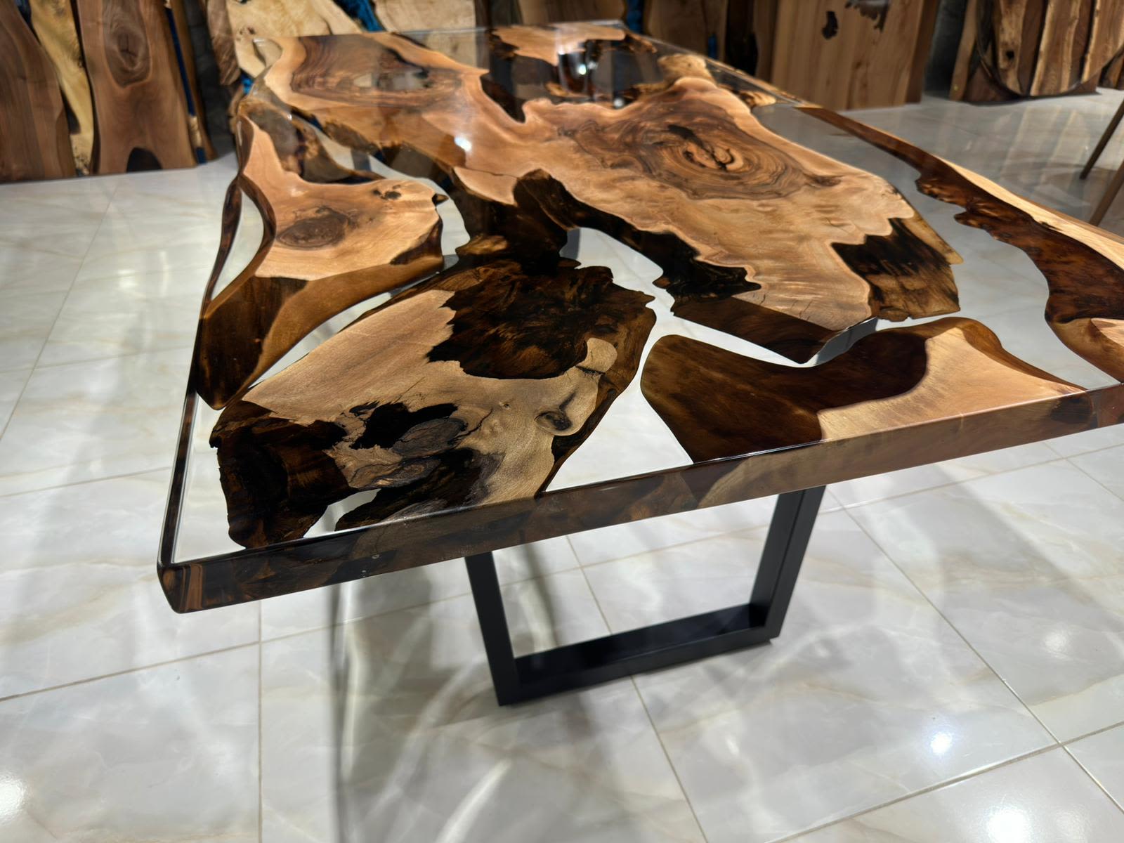 Custom Ultra Clear Epoxy Table, In Stock, Christmas Table by Gül