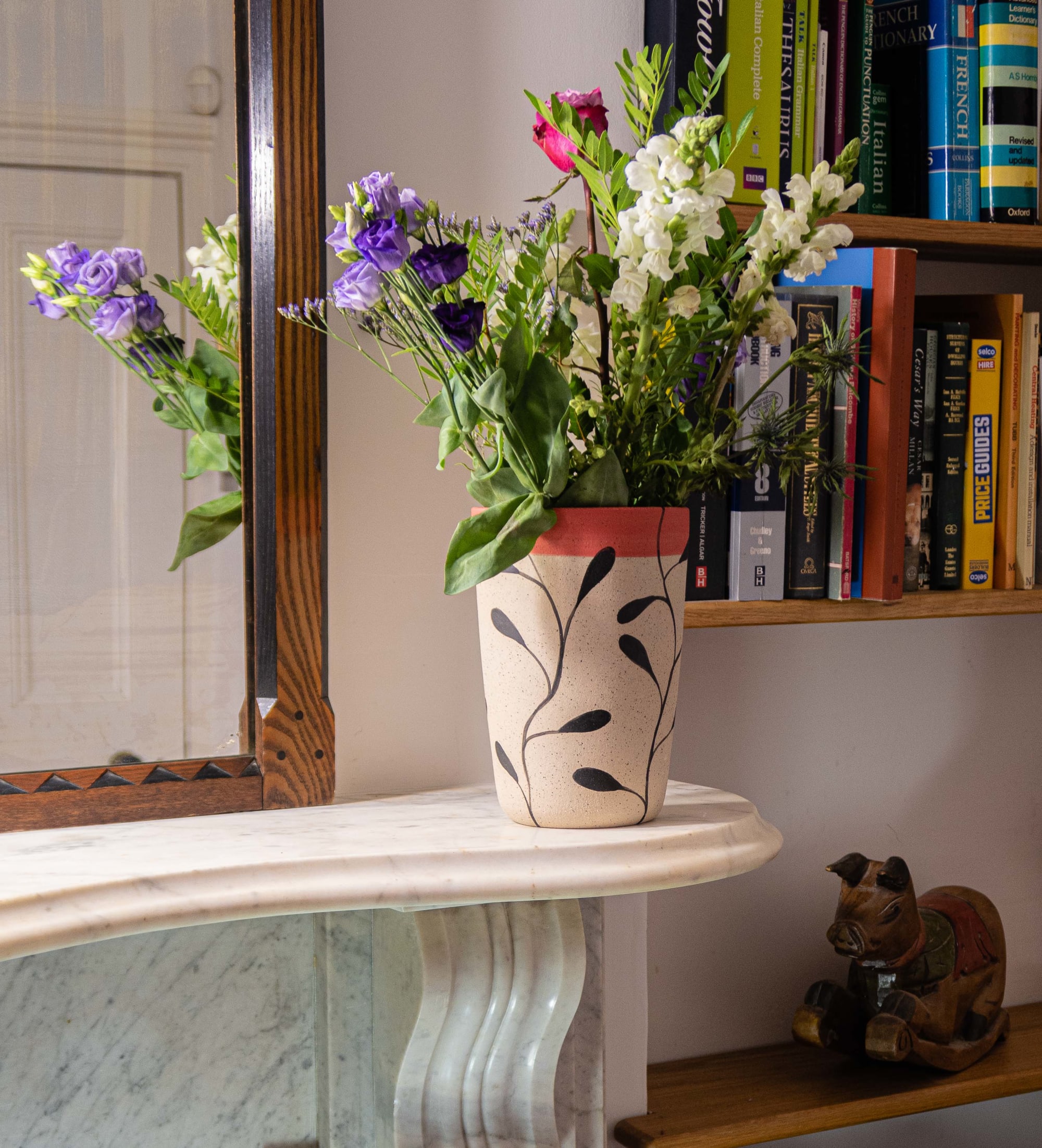 Large stoneware vase in 'Foliage' design by Kyra Mihailovic Ceramics ...