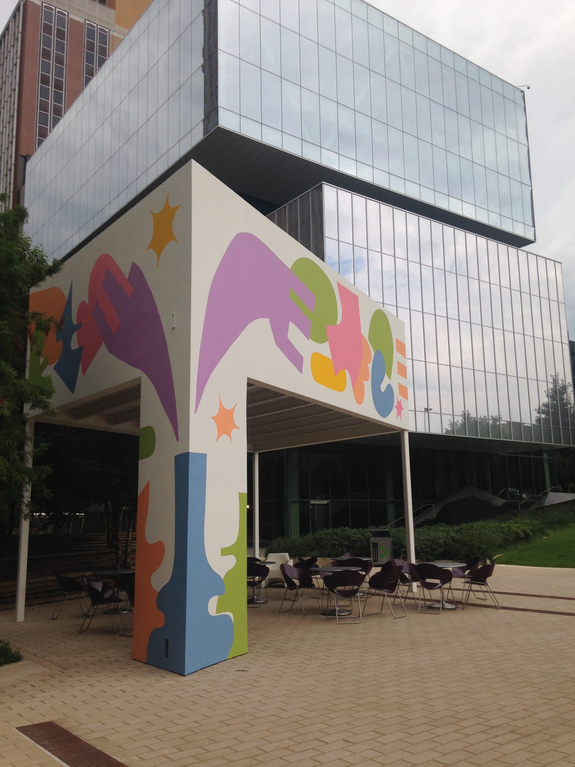 Kerr Park Pavilion mural by Holey Kids seen at 123 Robert S Kerr Ave ...