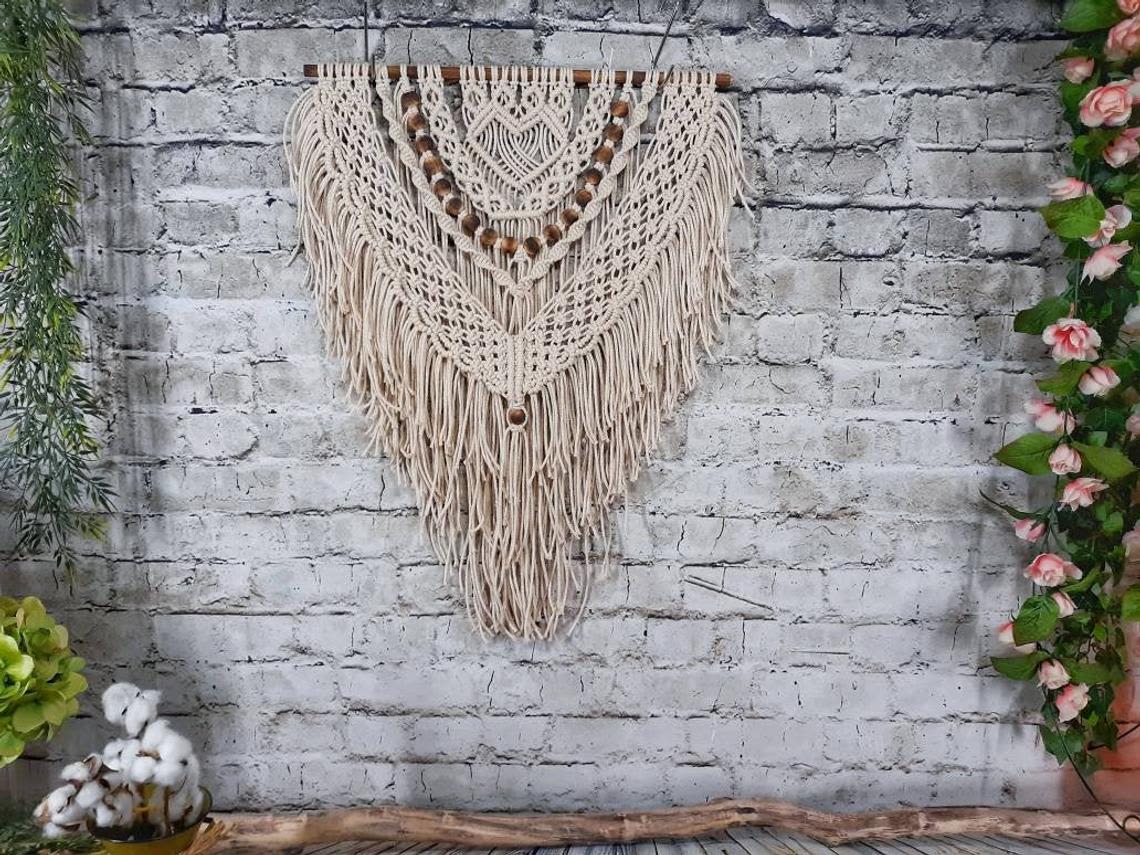 Macrame Wall Hanging With Heart by Desert Indulgence