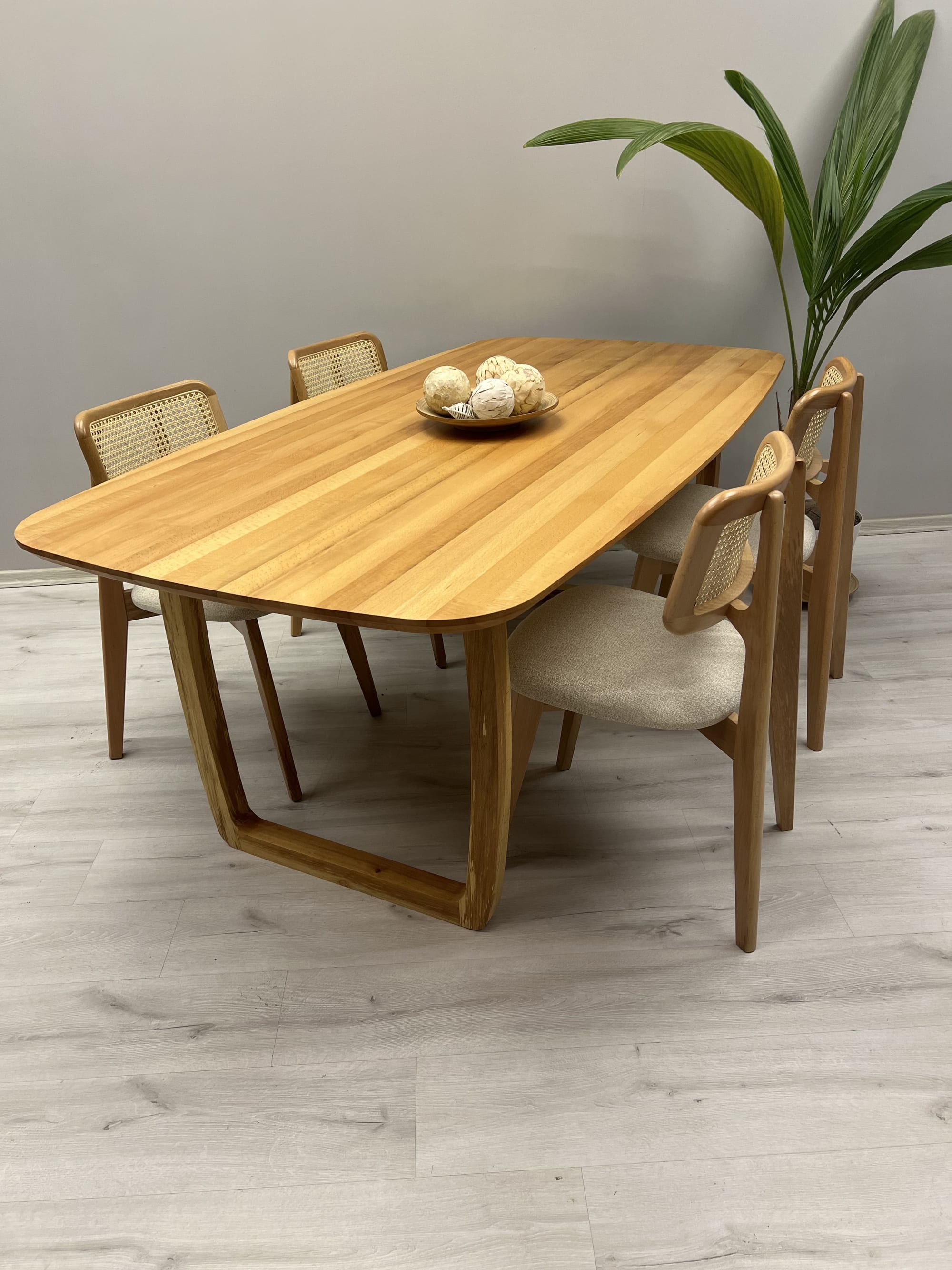 Beech wood dining table and chairs hot sale