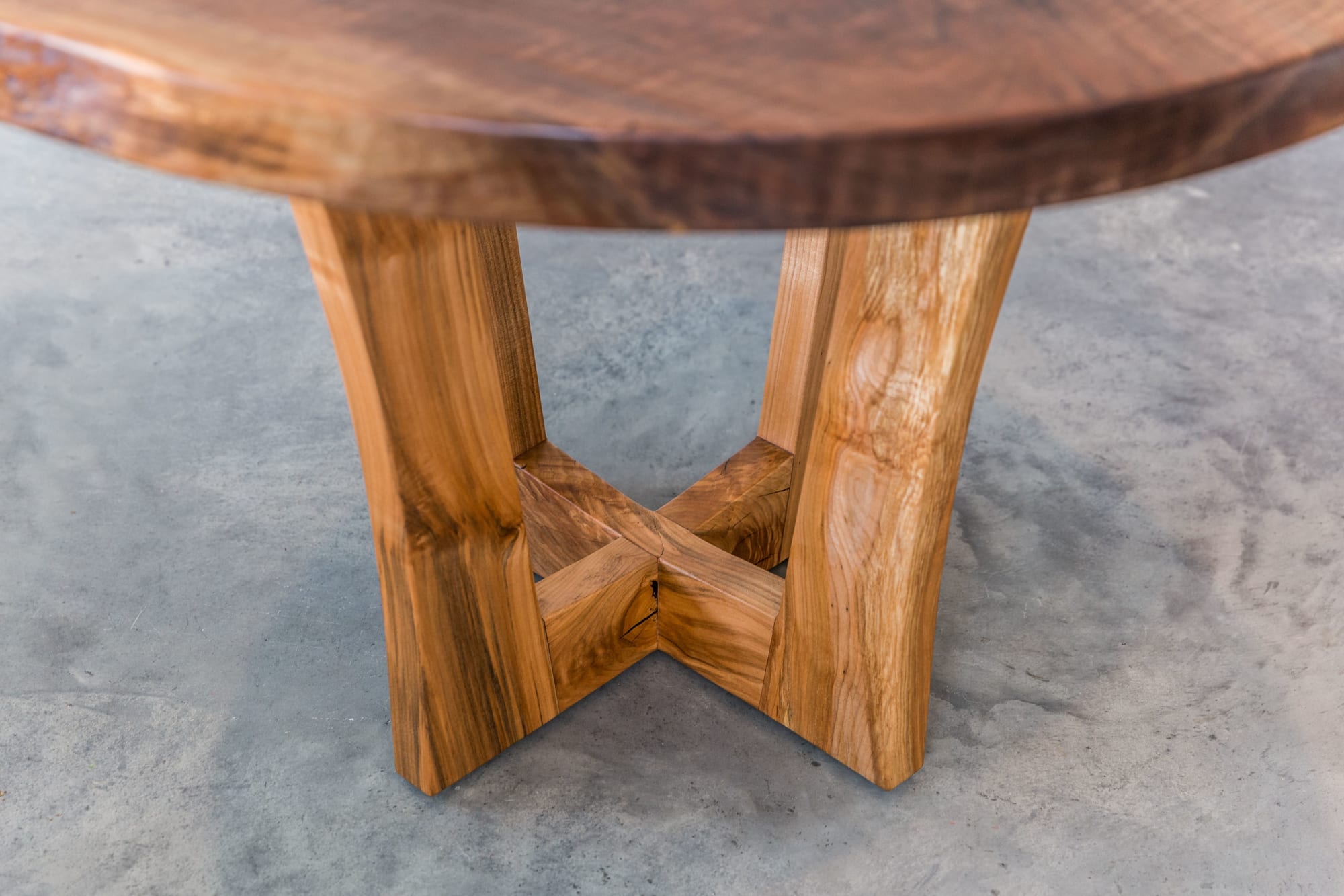 Live Edge Black Walnut Round Dining Table Eclipse Series Arbutus Base By Saw Live Edge Seen At Private Residence Kimberley Wescover