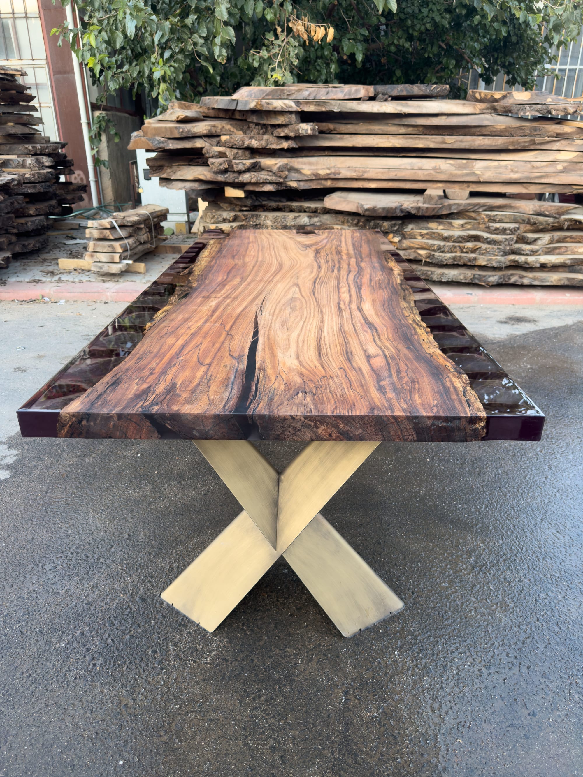 Black Walnut Epoxy Conference Table Resin Dining Table