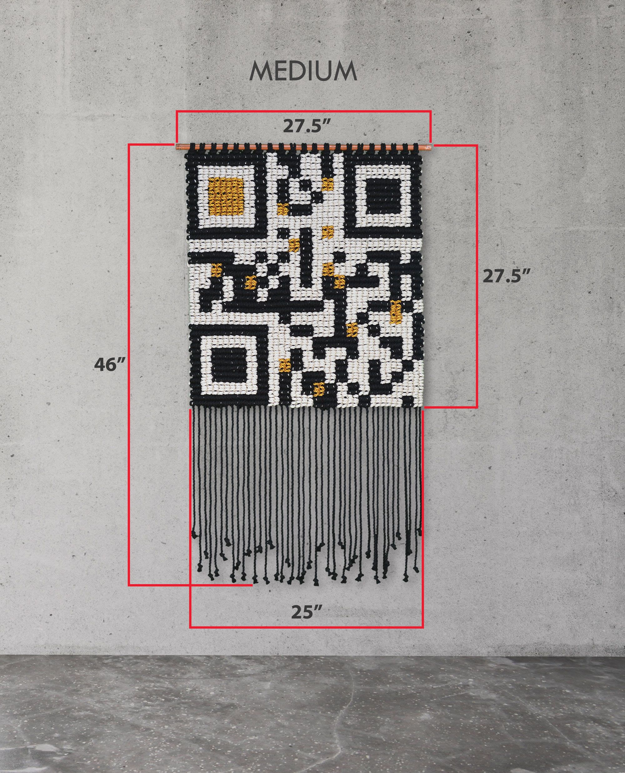 QR Code Weave - Custom Message Macrame by Zora Studio | Wescover