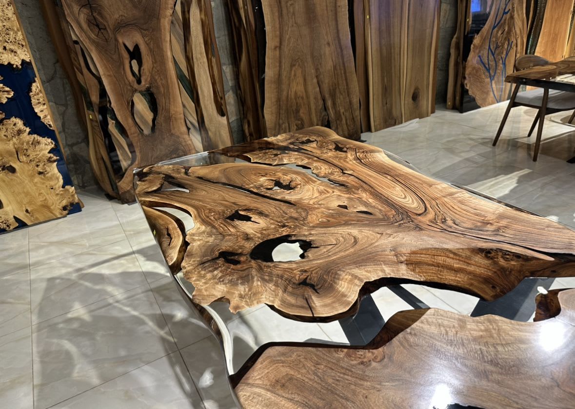 Round Epoxy Resin Table - Walnut — Stockton Heritage