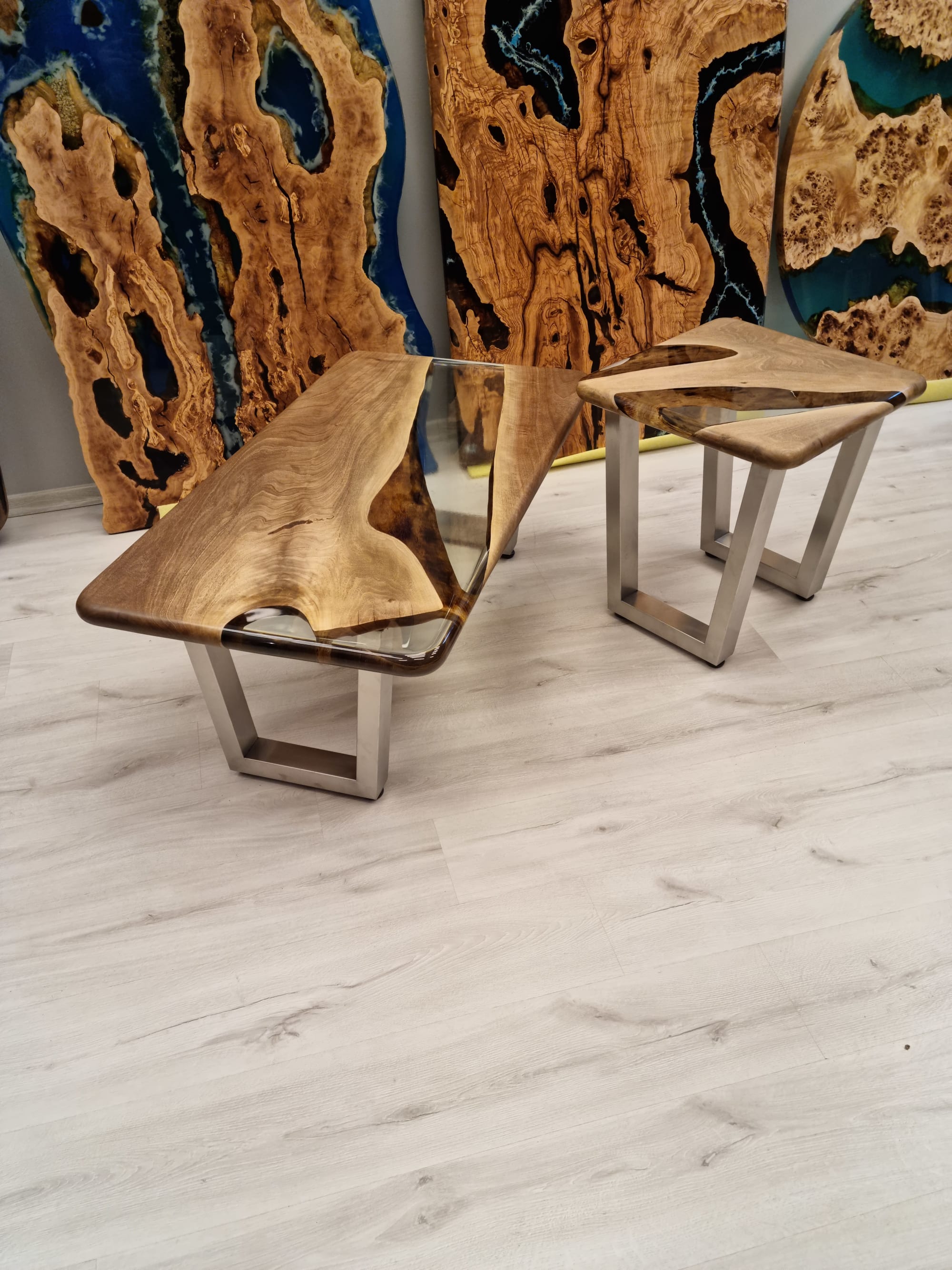 Epoxy coffee table, walnut epoxy table, center table by Brave Wood