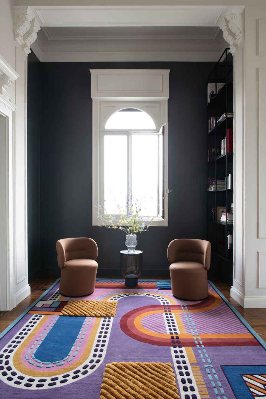 Modern geometric deals rug