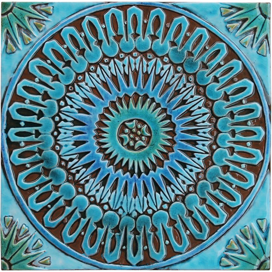 9 circles - Blue & white moroccan ceramic wall art / GVEGA