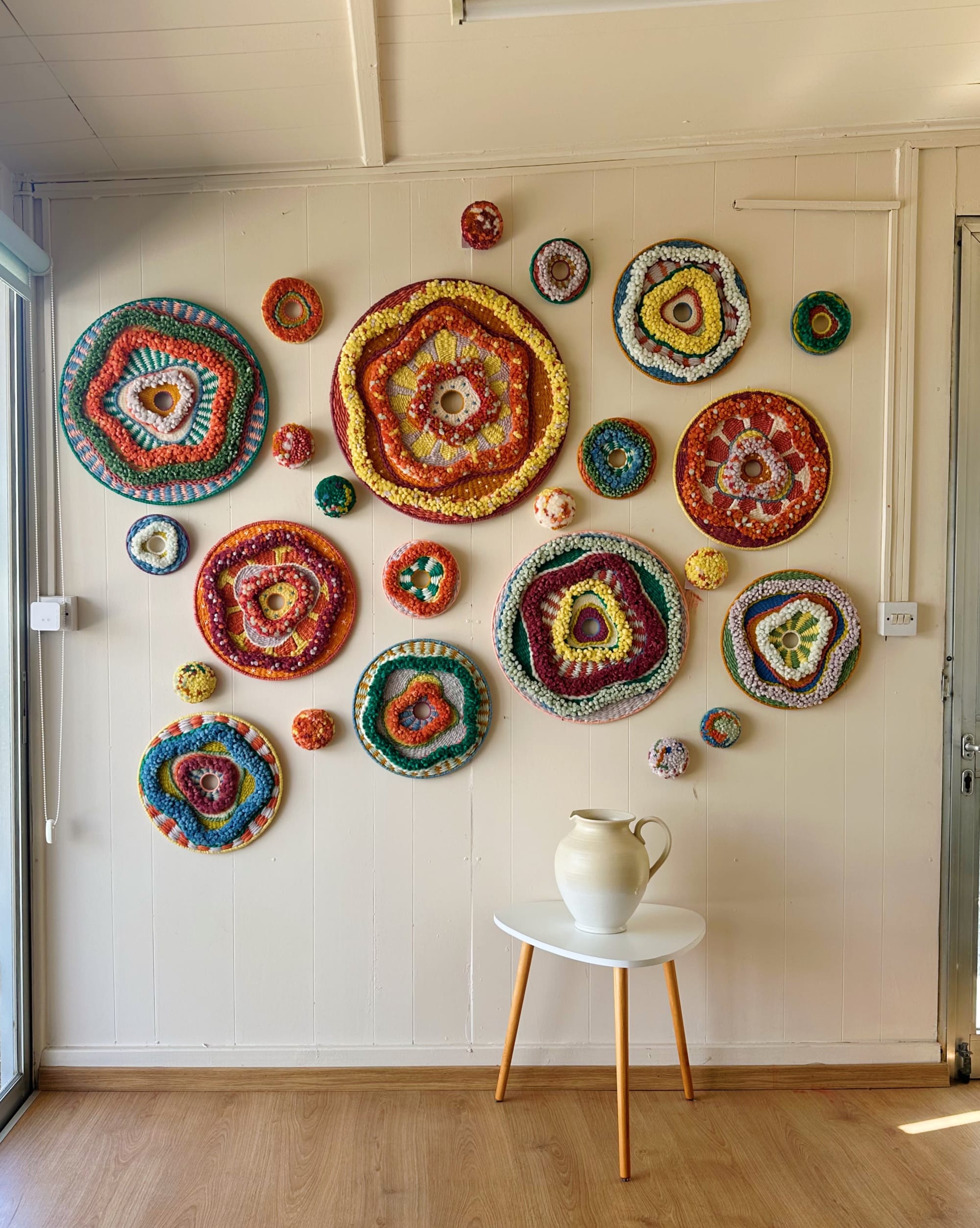 Custom Round Woven Wall Hanging Artwork by Emily Nicolaides