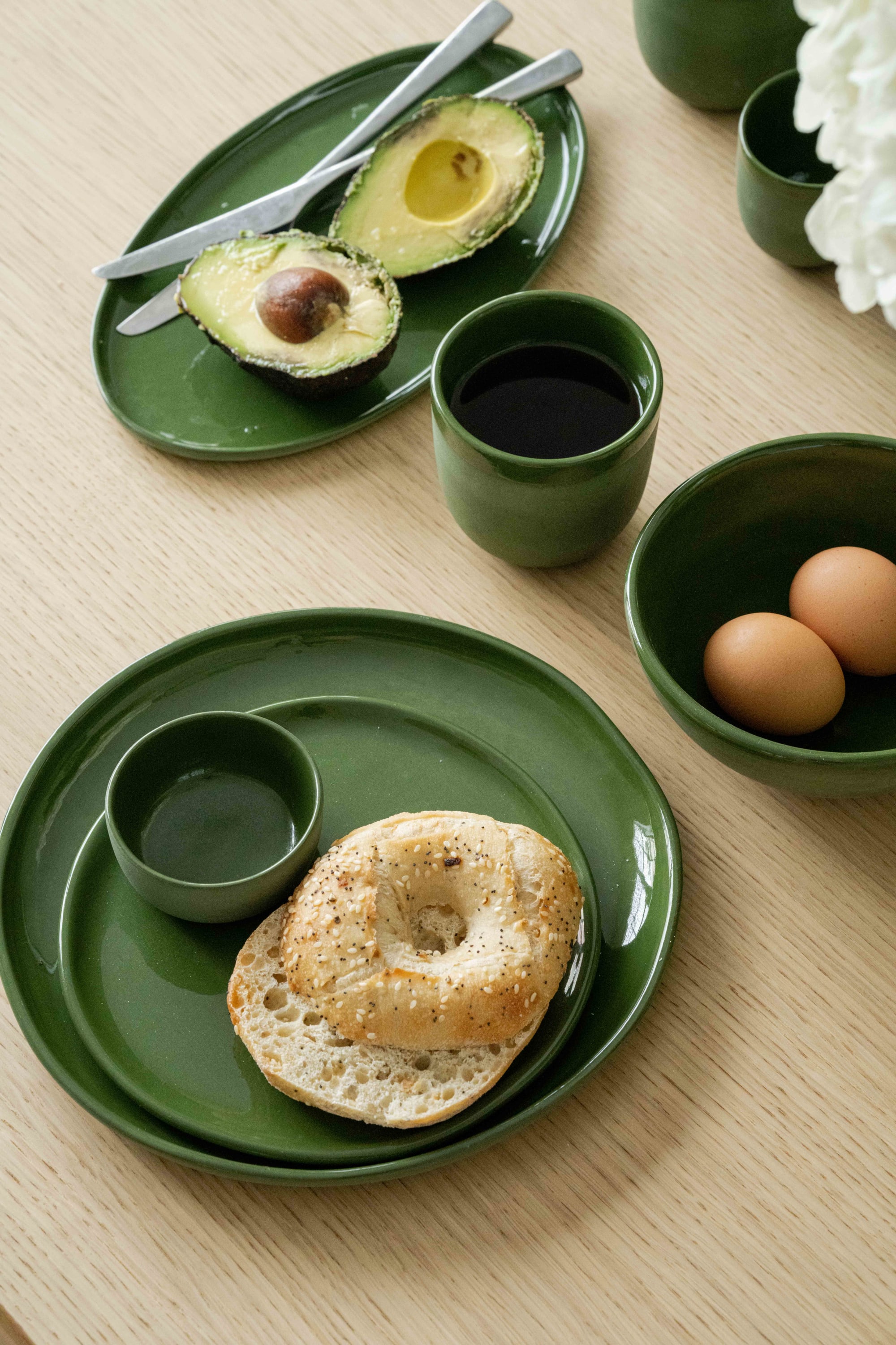 Handmade Porcelain Dinner Set. Green by Creating Comfort Lab Wescover