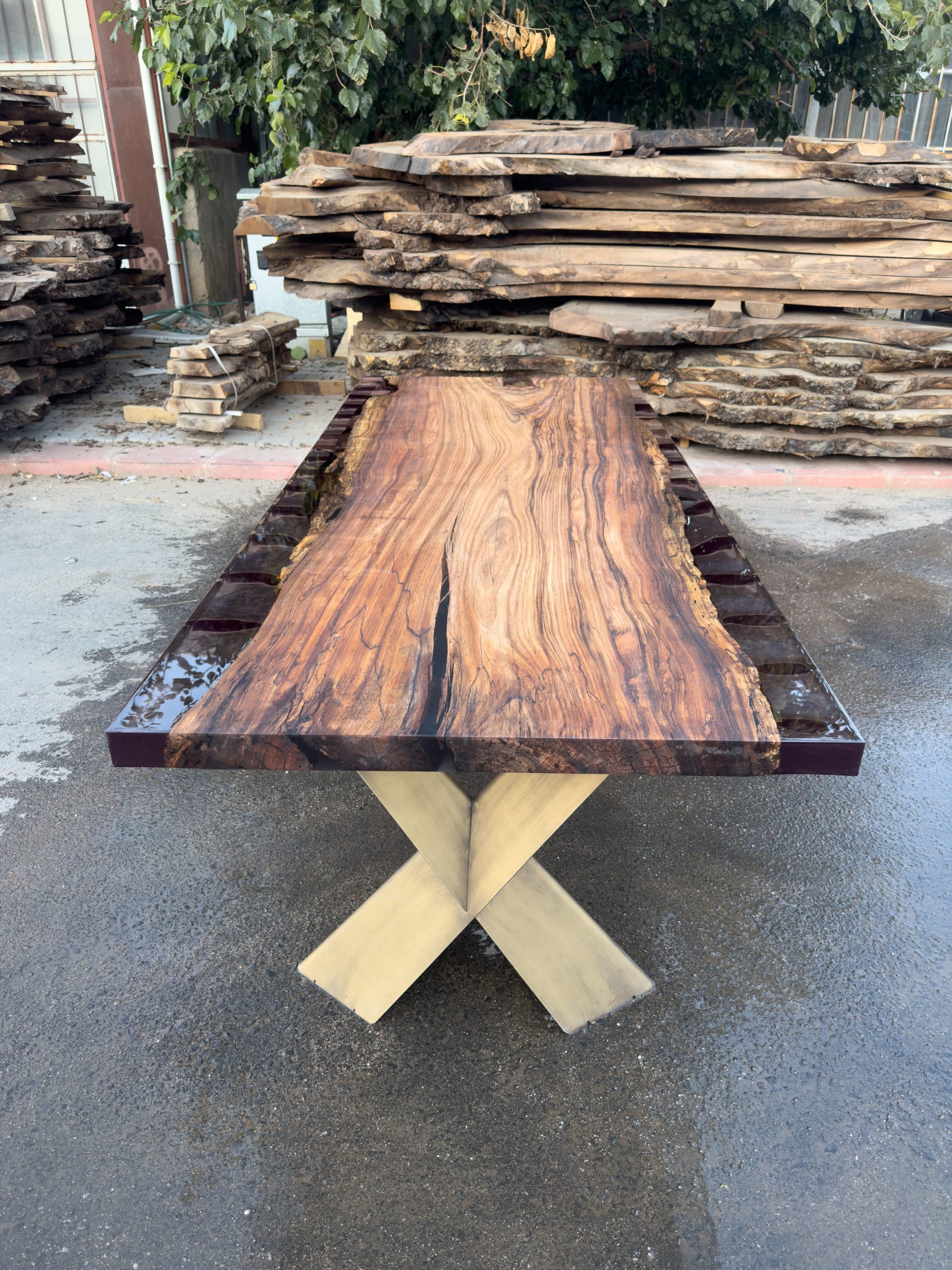 Clear Epoxy Dining Table - Handmade Epoxy Resin Wood Table by Tinella Wood