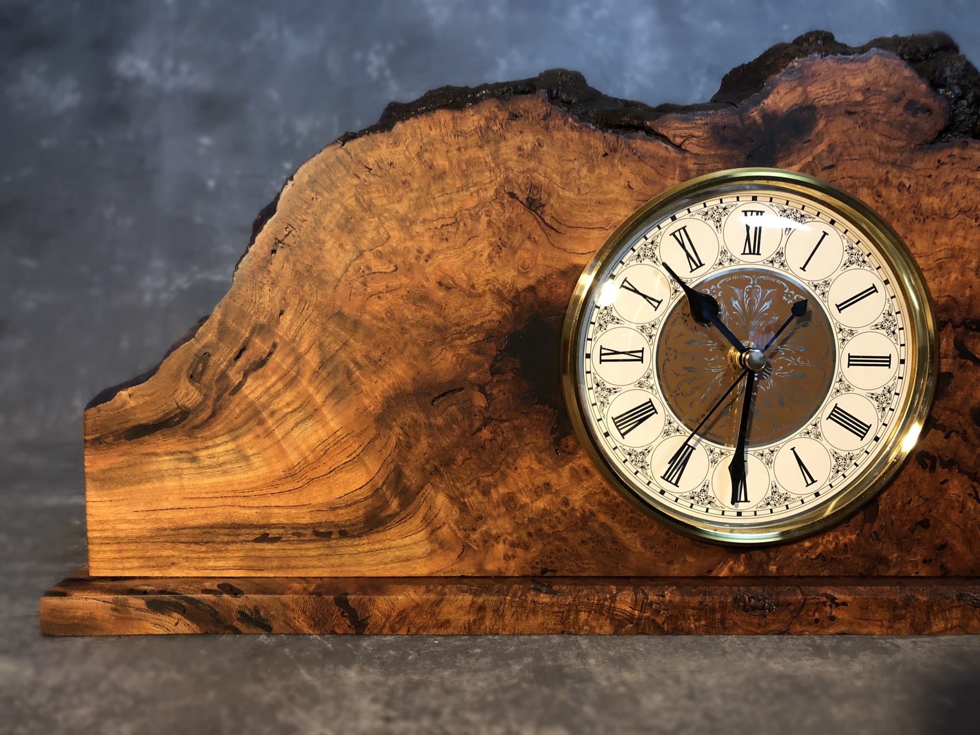 Cherry Burl Mantle Clock – Live edge, Rustic by Tom Weber - Weber Design  Custom Woodwork
