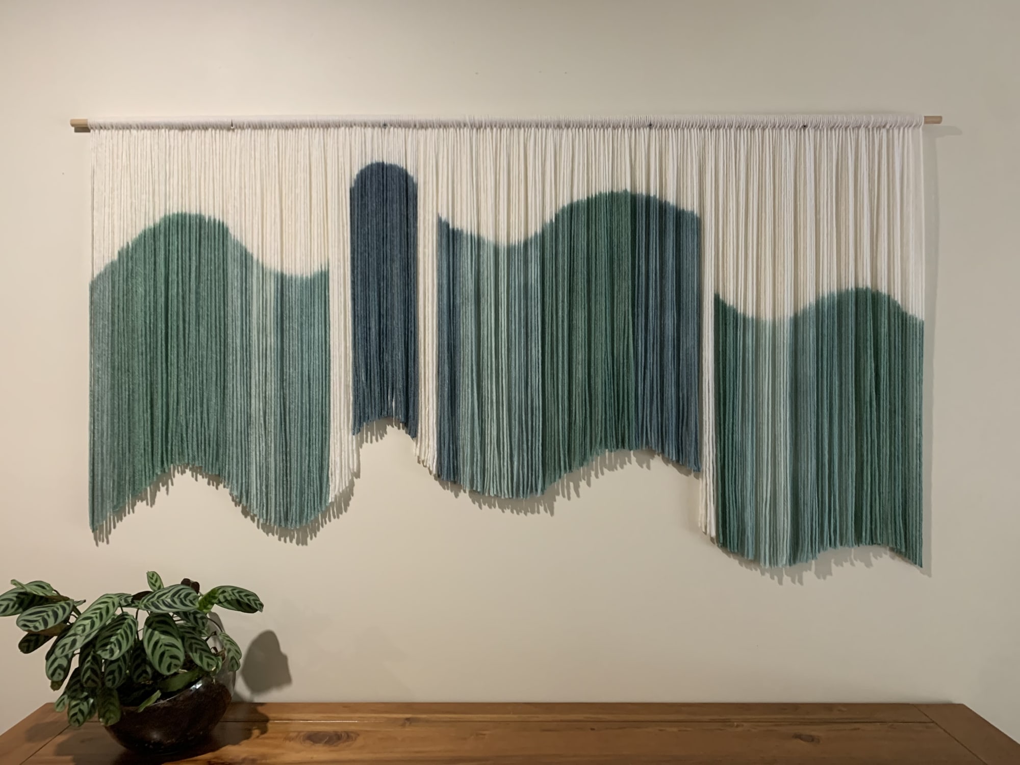 AURORA Green Wavy 3D Curved Modern Textile Wall Art by Wallflowers