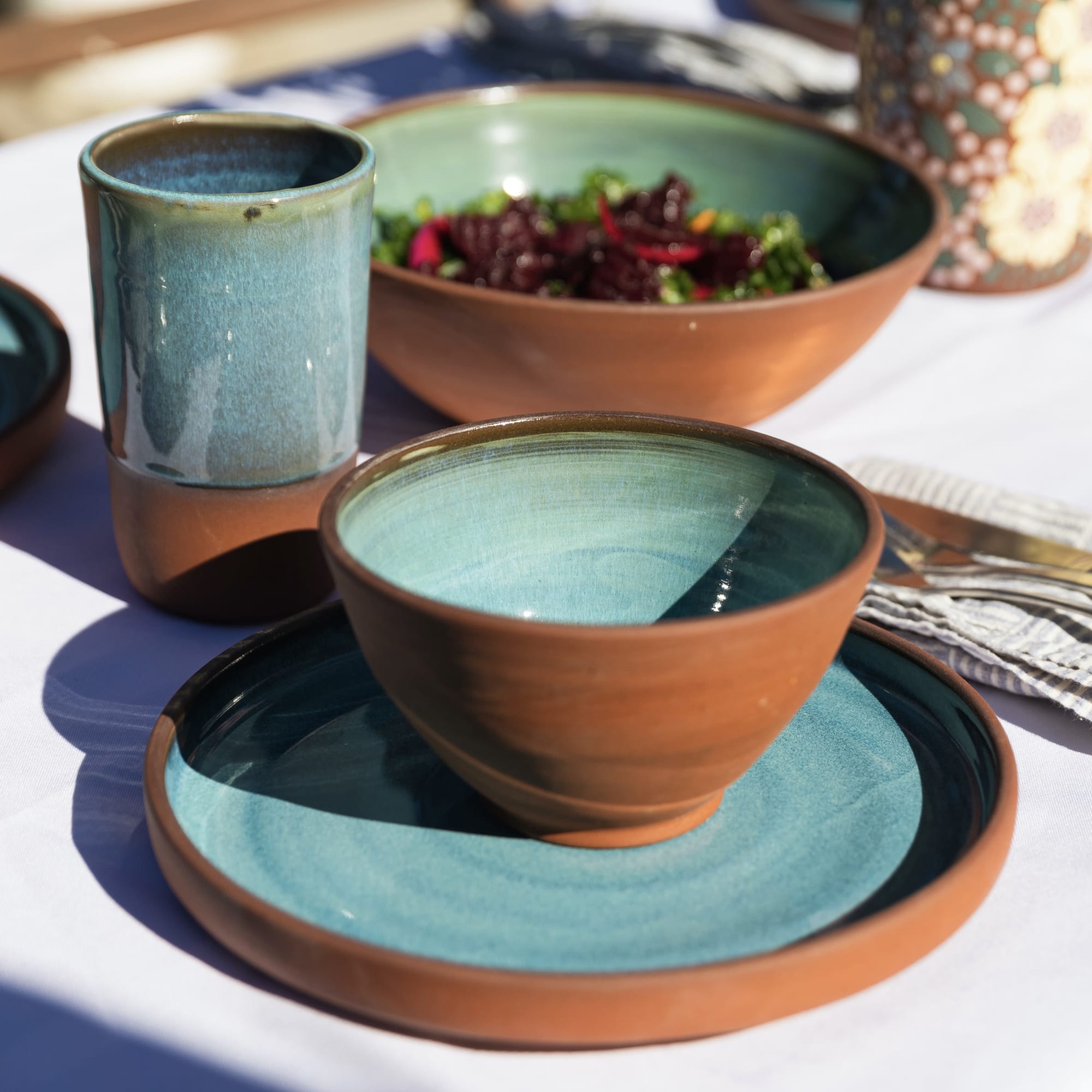 Clay dinnerware clearance set