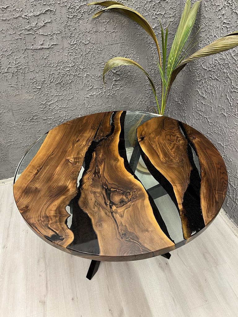 Epoxy coffee table, walnut epoxy table, center table by Brave Wood