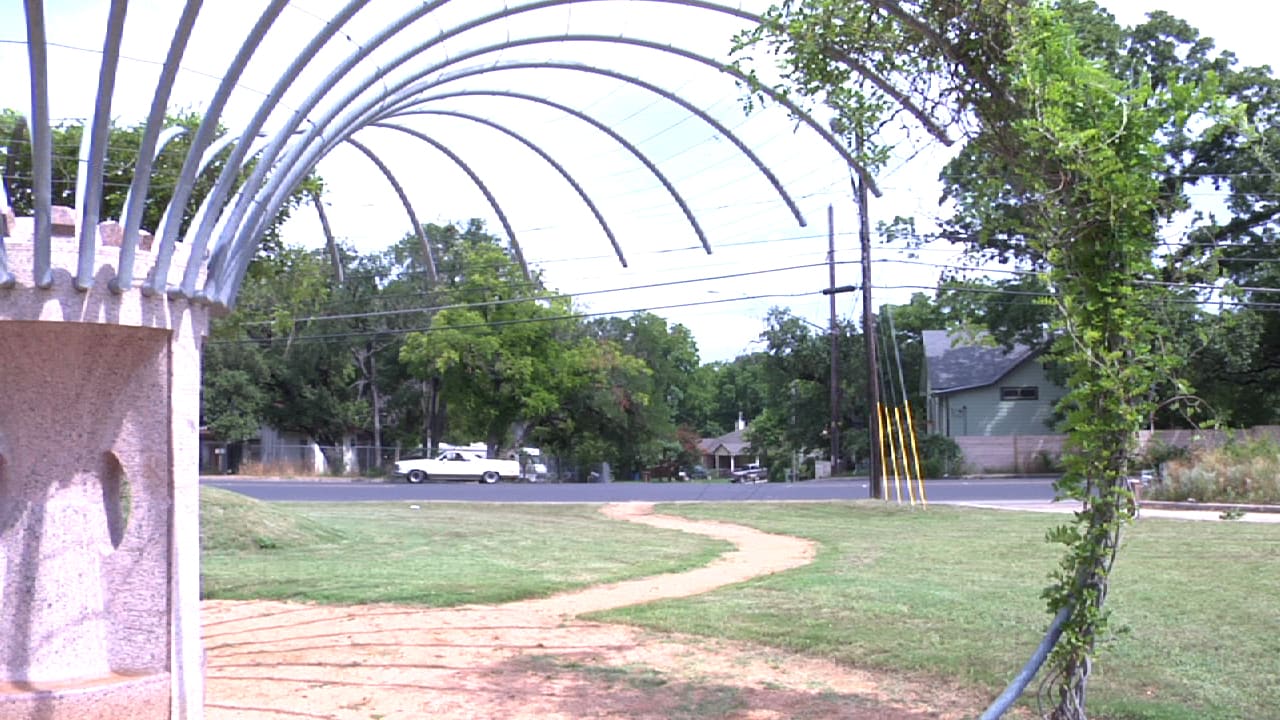 Hourglass Seating Arbor by Philippe Klinefelter seen at Govalle Austin