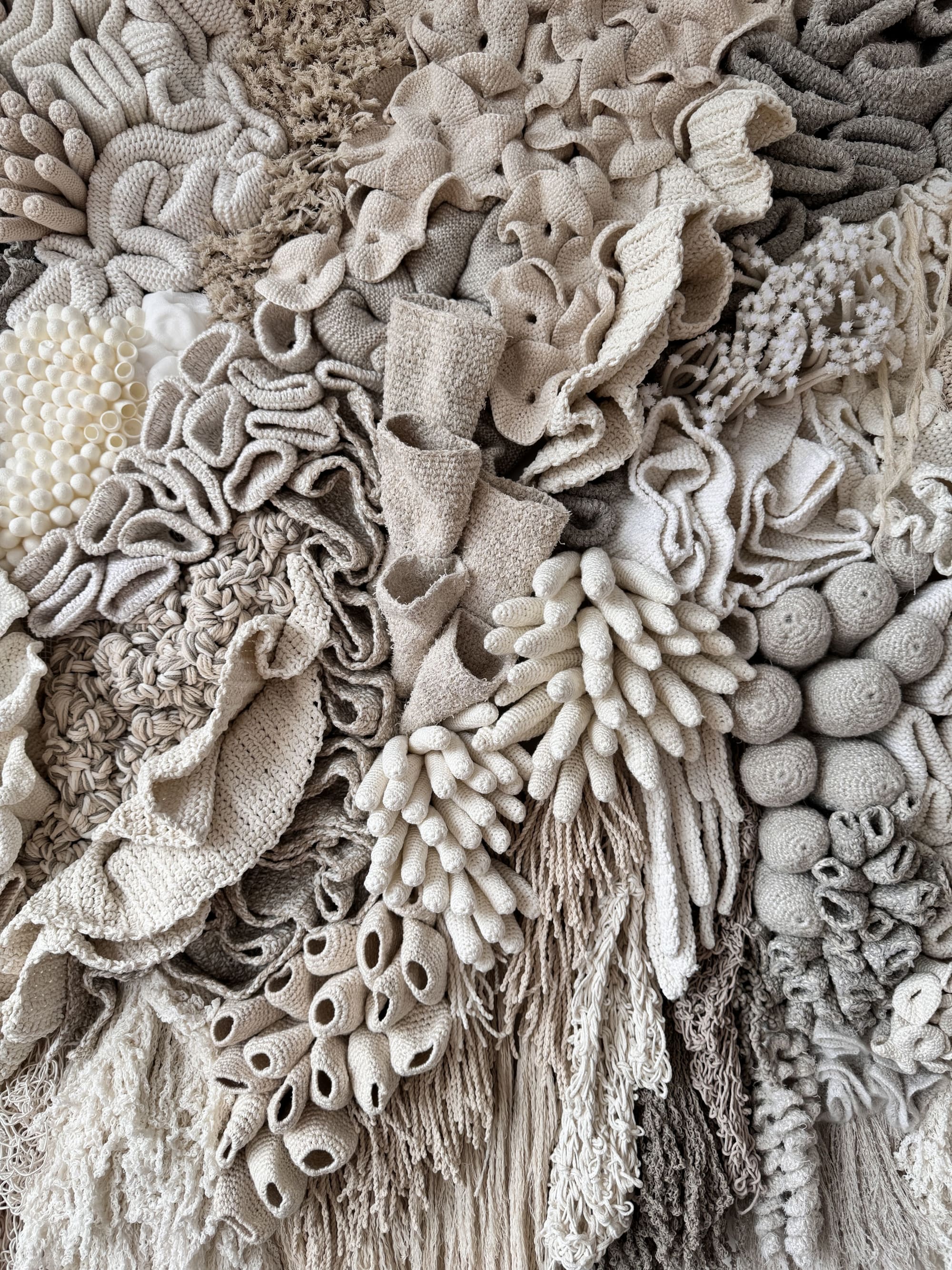 Custom Coral Textile Wall Sculpture Large Fiber Art - SHORE by