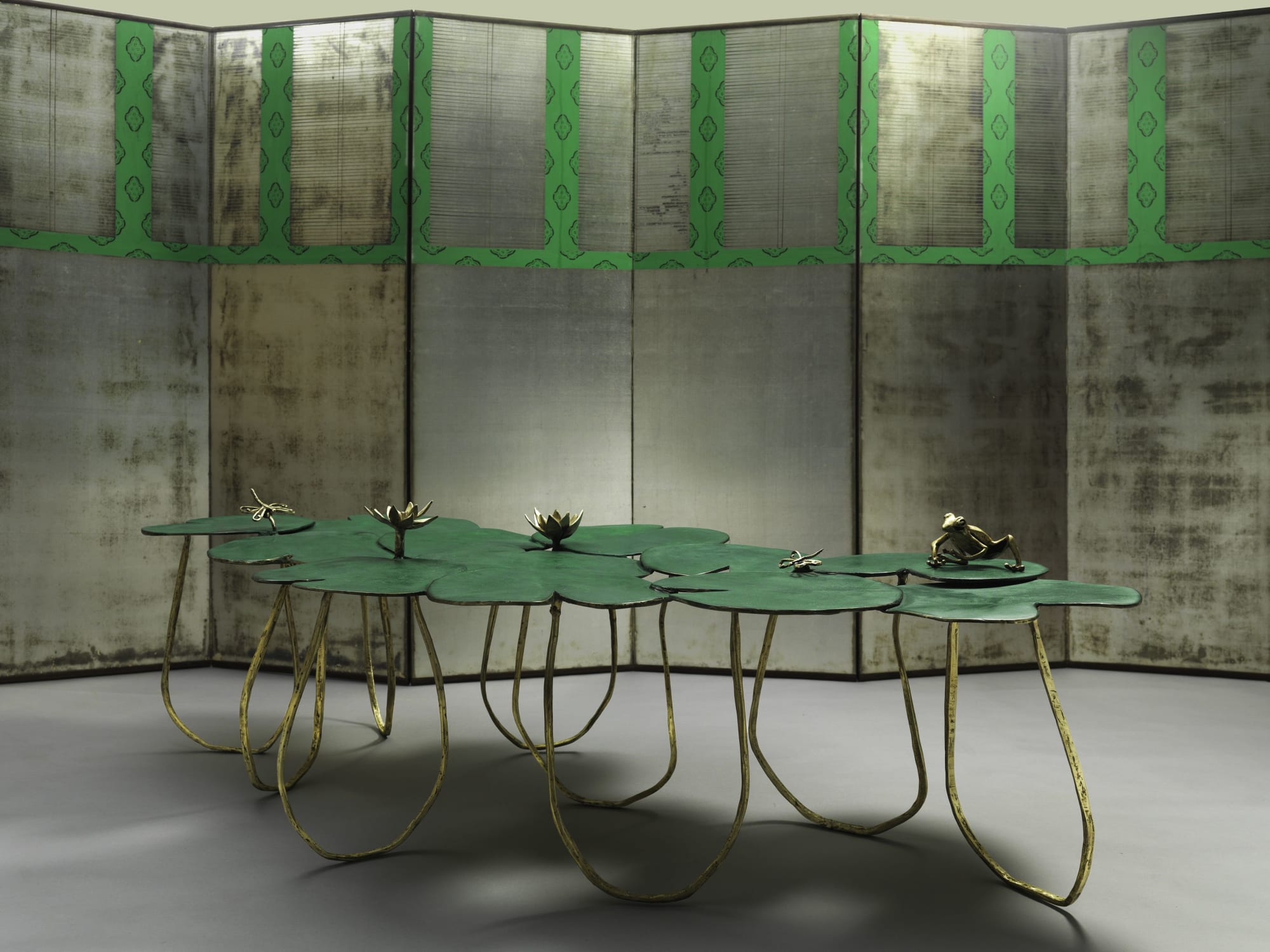 Metal Waterlily sculptural Table