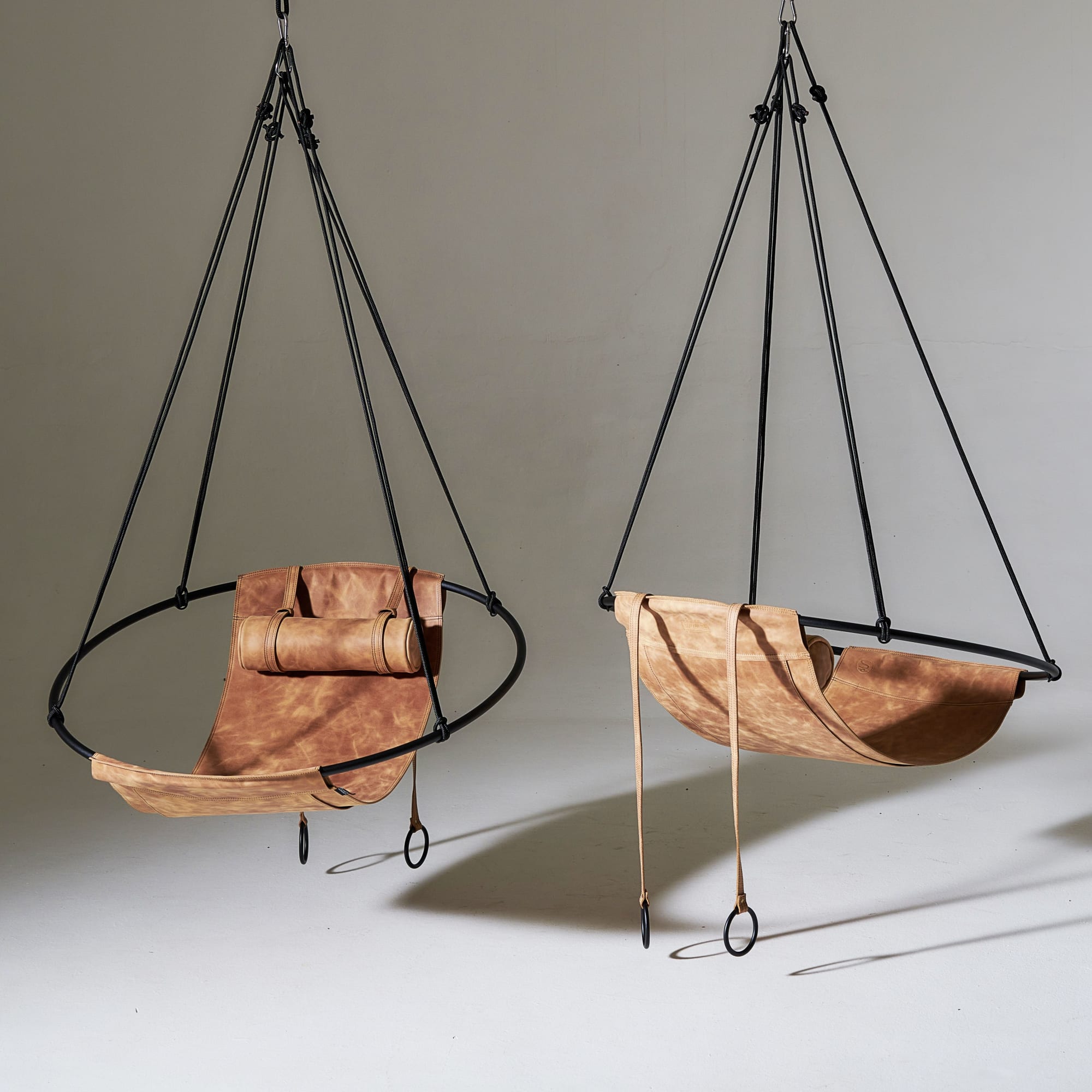 Leather deals swing chair