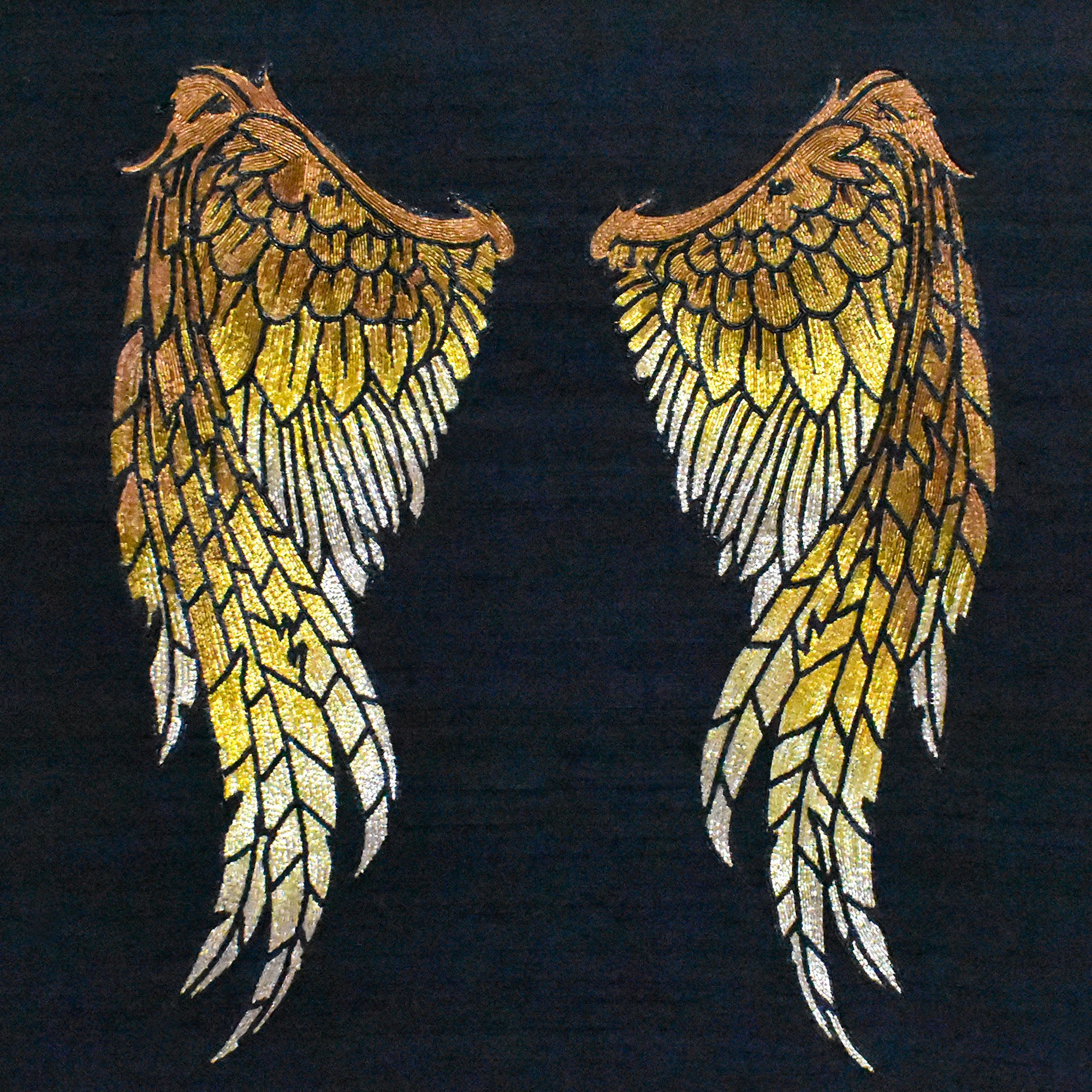 Artwork Of Gold Angel Wings For Wall Hanging by MagicSimSim