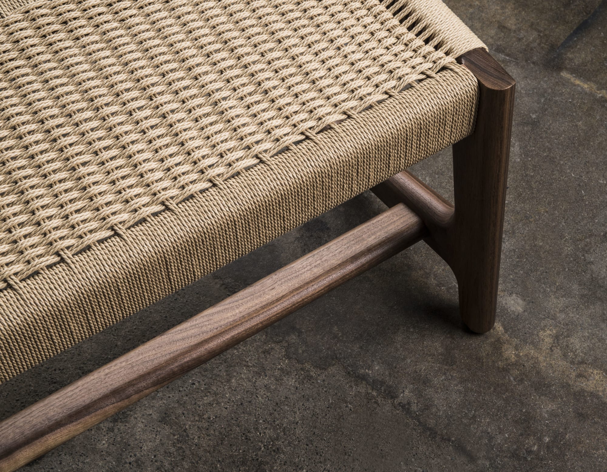 Rian Cantilever Bench, Woven Danish Cord, Custom, Entryway, Mid-century  Style - Semigood Design