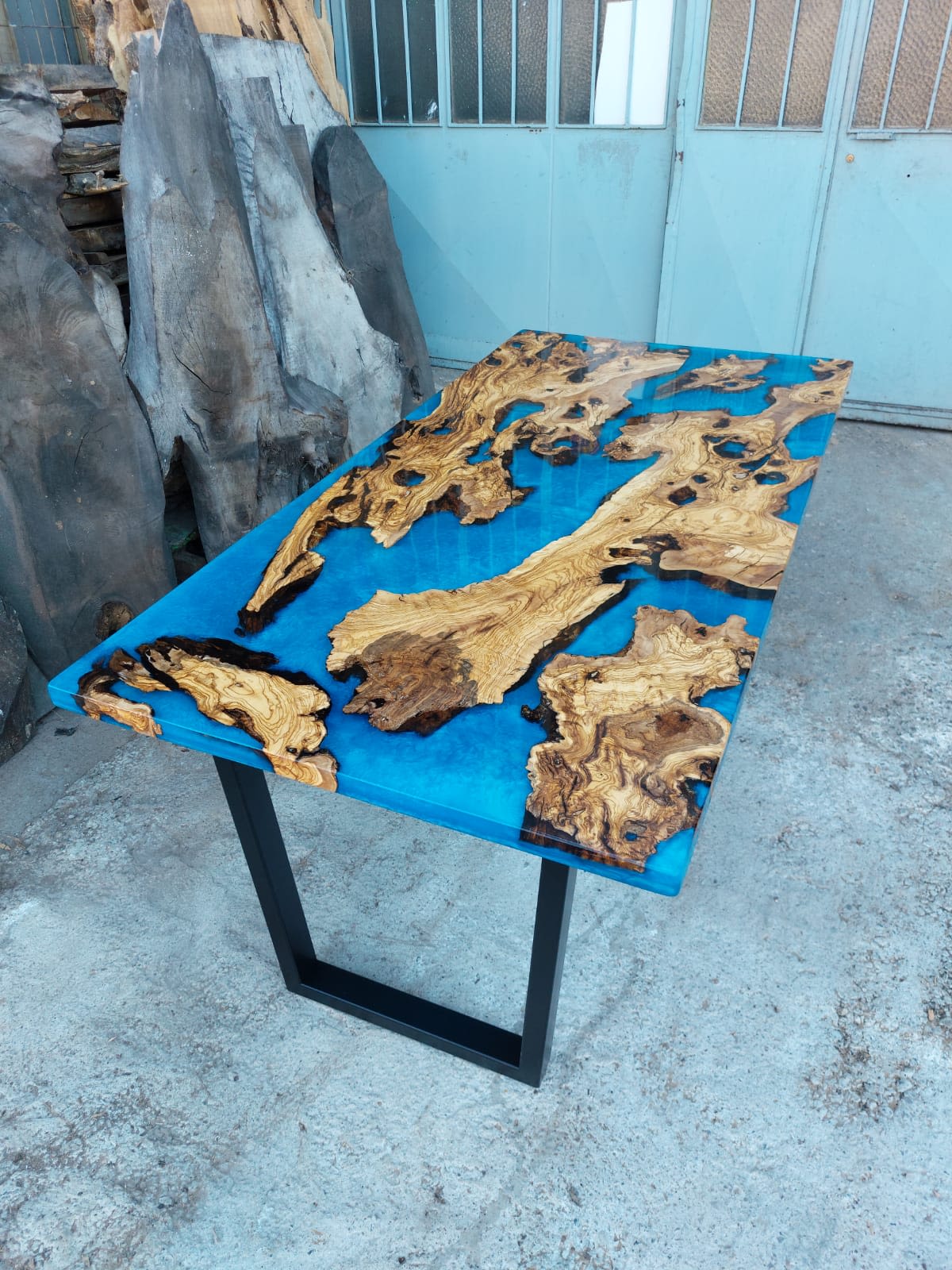 Custom live edge epoxy resin table, Black epoxy table by Brave Wood