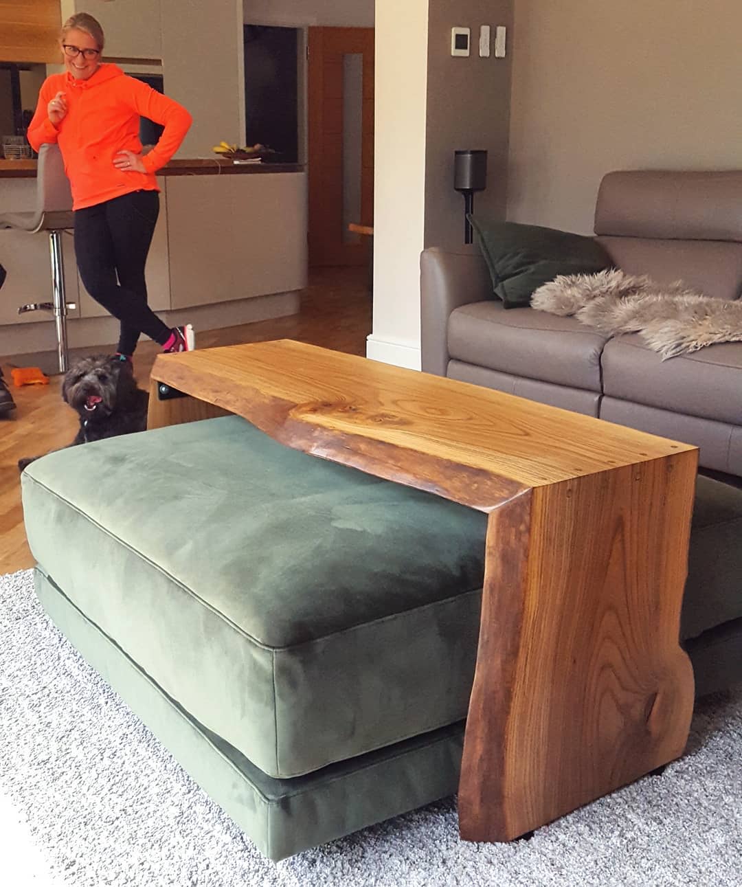 English Elm Double Cascade Ottoman by Handmade in Brighton seen at