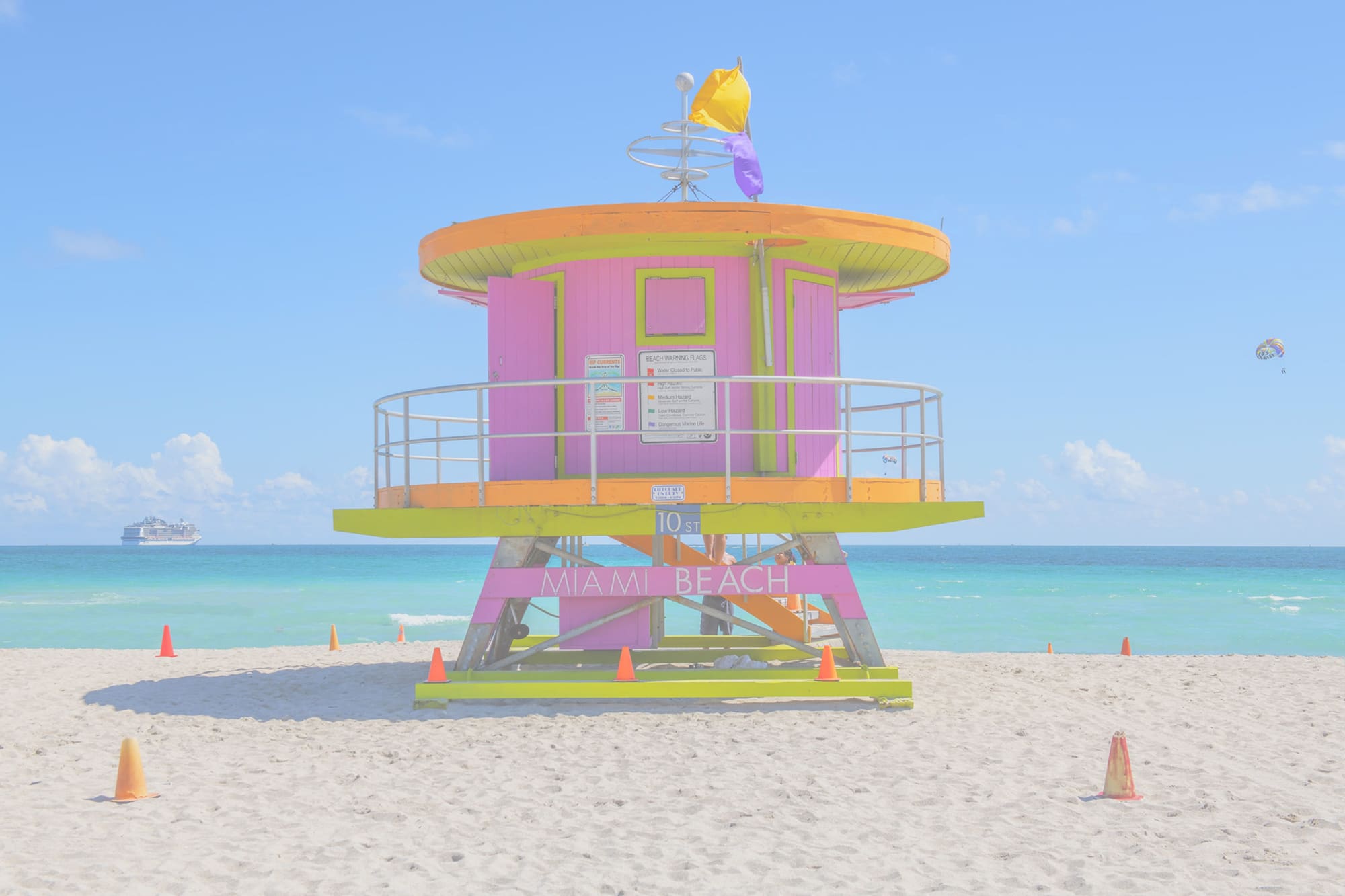 10th Street Miami Lifeguard Chair Pink by Richard Silver Photo