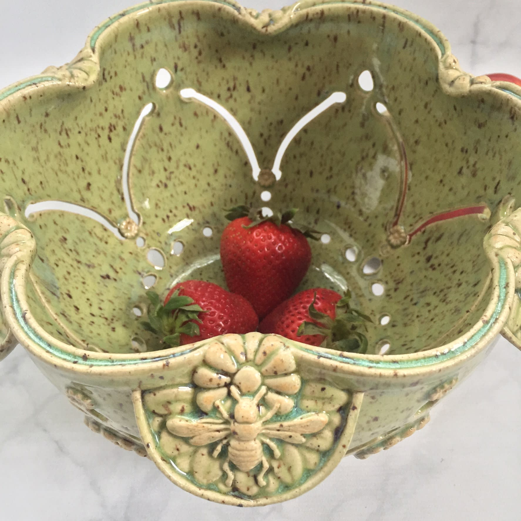 Handcrafted Curved Ceramic Tableware by Queen Bee Pottery seen at